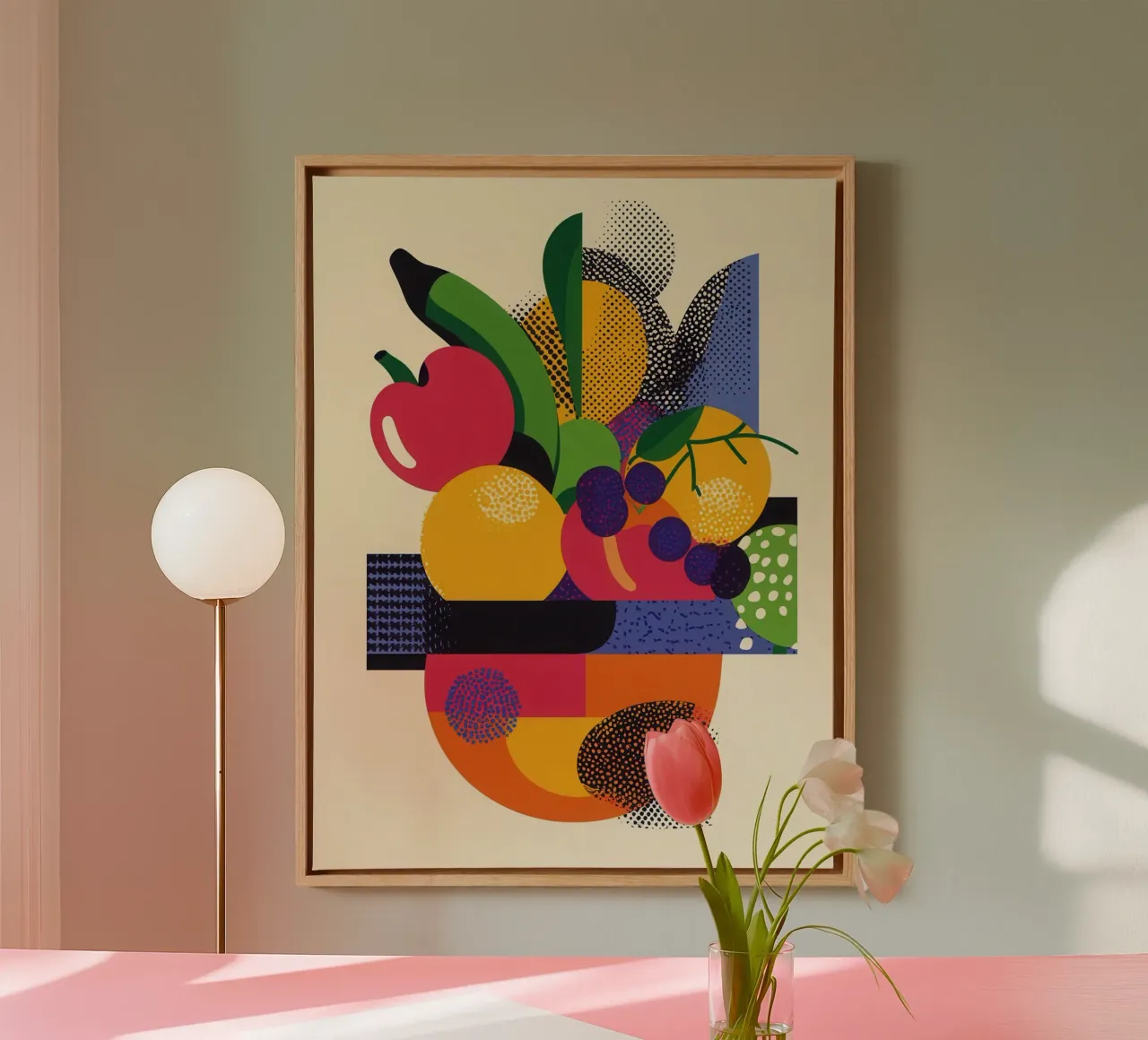 Esplosione di frutta - Un bouquet di colori tela con Cornice a cassetta da Pop and Fruits - Affiches & posters