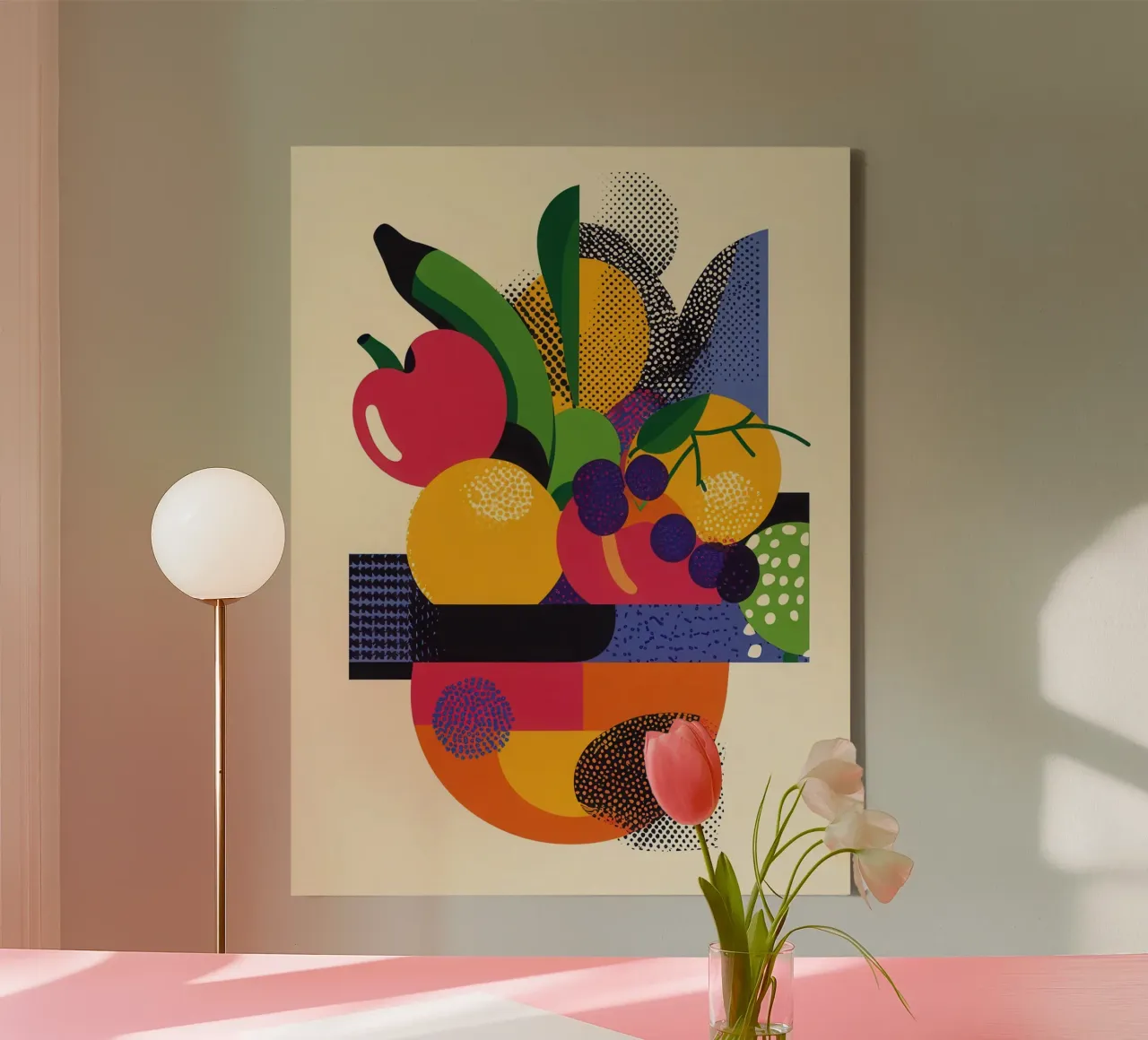 Esplosione di frutta - Un bouquet di colori tela con Cornice a cassetta da Pop and Fruits - Affiches & posters