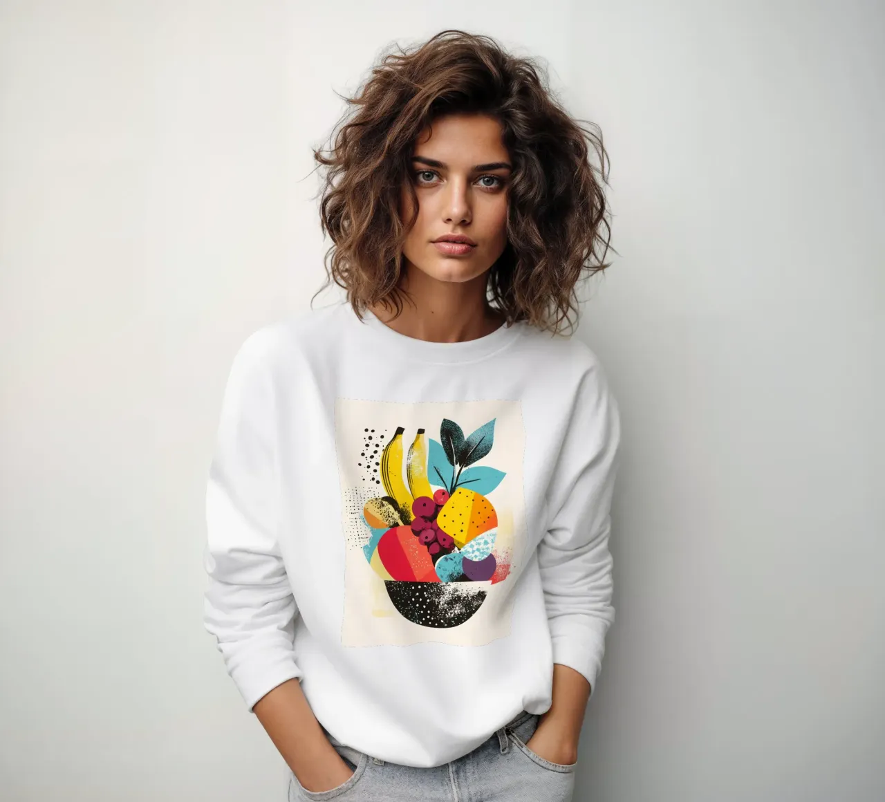 Fruitige mand - Een wervelwind van kleuren sweatshirt van Pop and Fruits - Affiches & posters