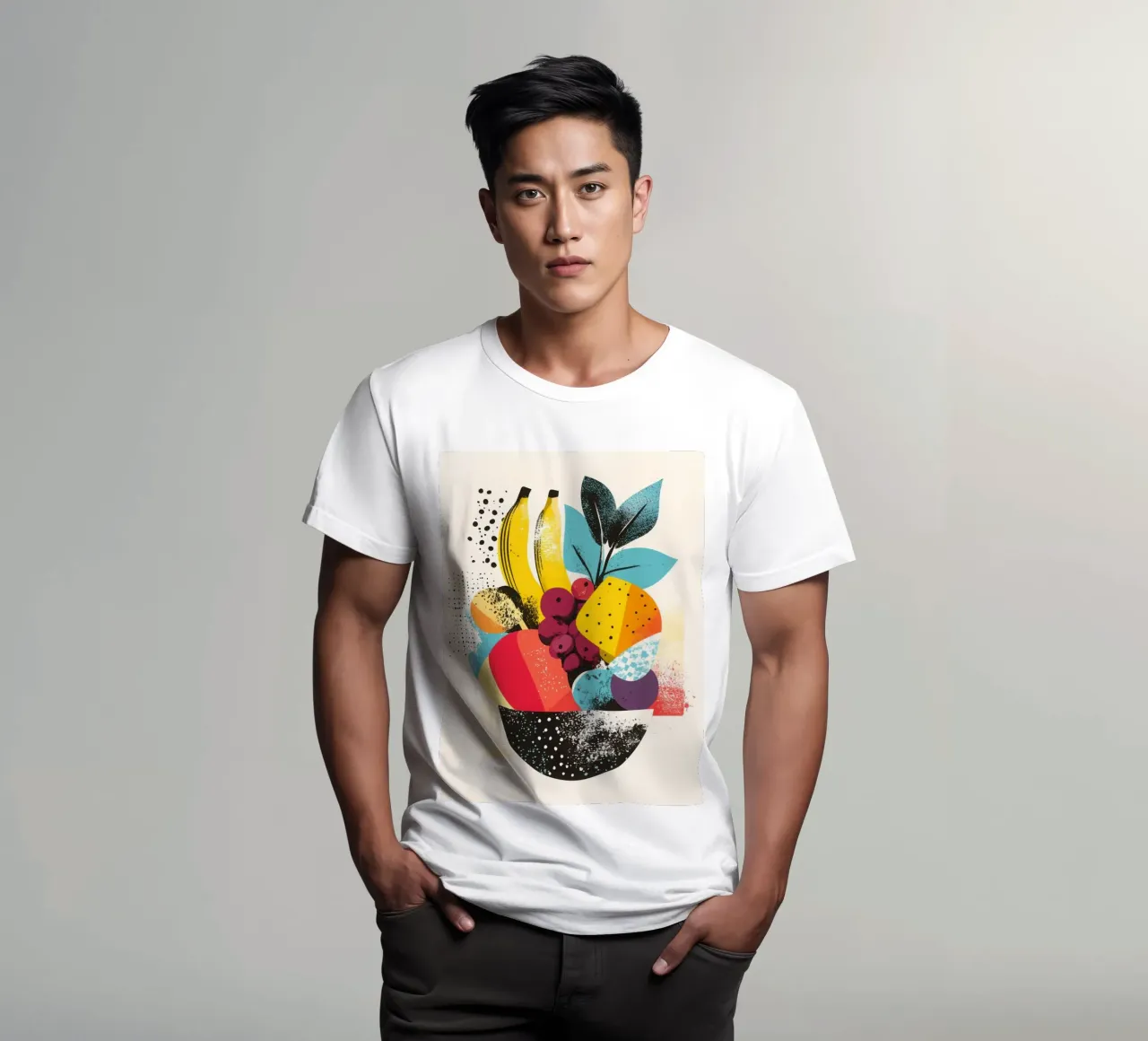 Cestino di frutta - Un turbinio di colori t-shirt da Pop and Fruits - Affiches & posters
