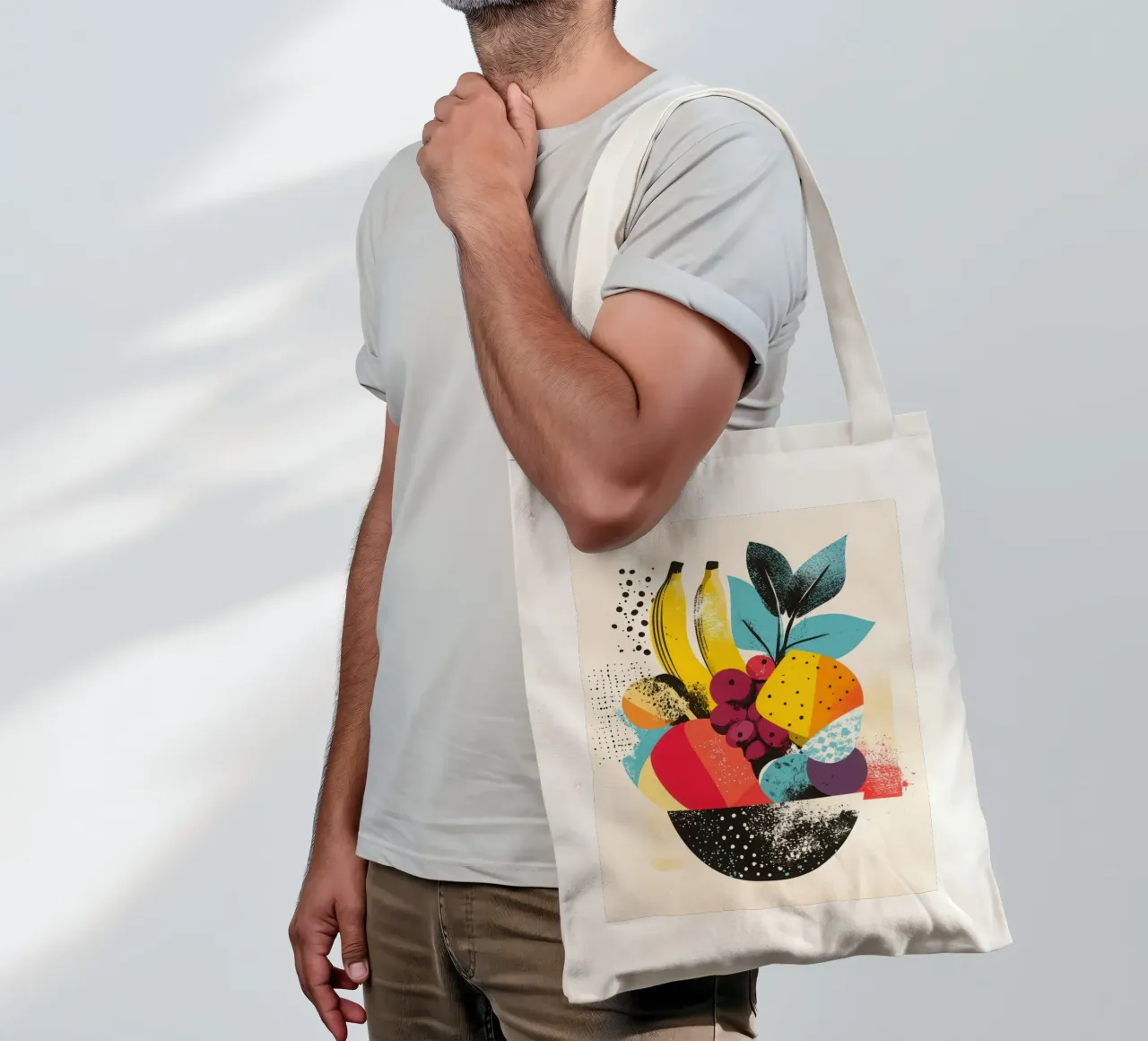 Cestino di frutta - Un turbinio di colori borsa in juta da Pop and Fruits - Affiches & posters