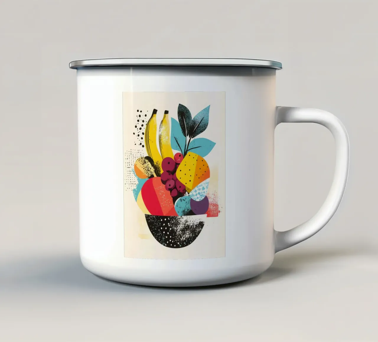 Panier Fruité - Un Tourbillon de Couleurs mug en émail de Pop and Fruits - Affiches & posters