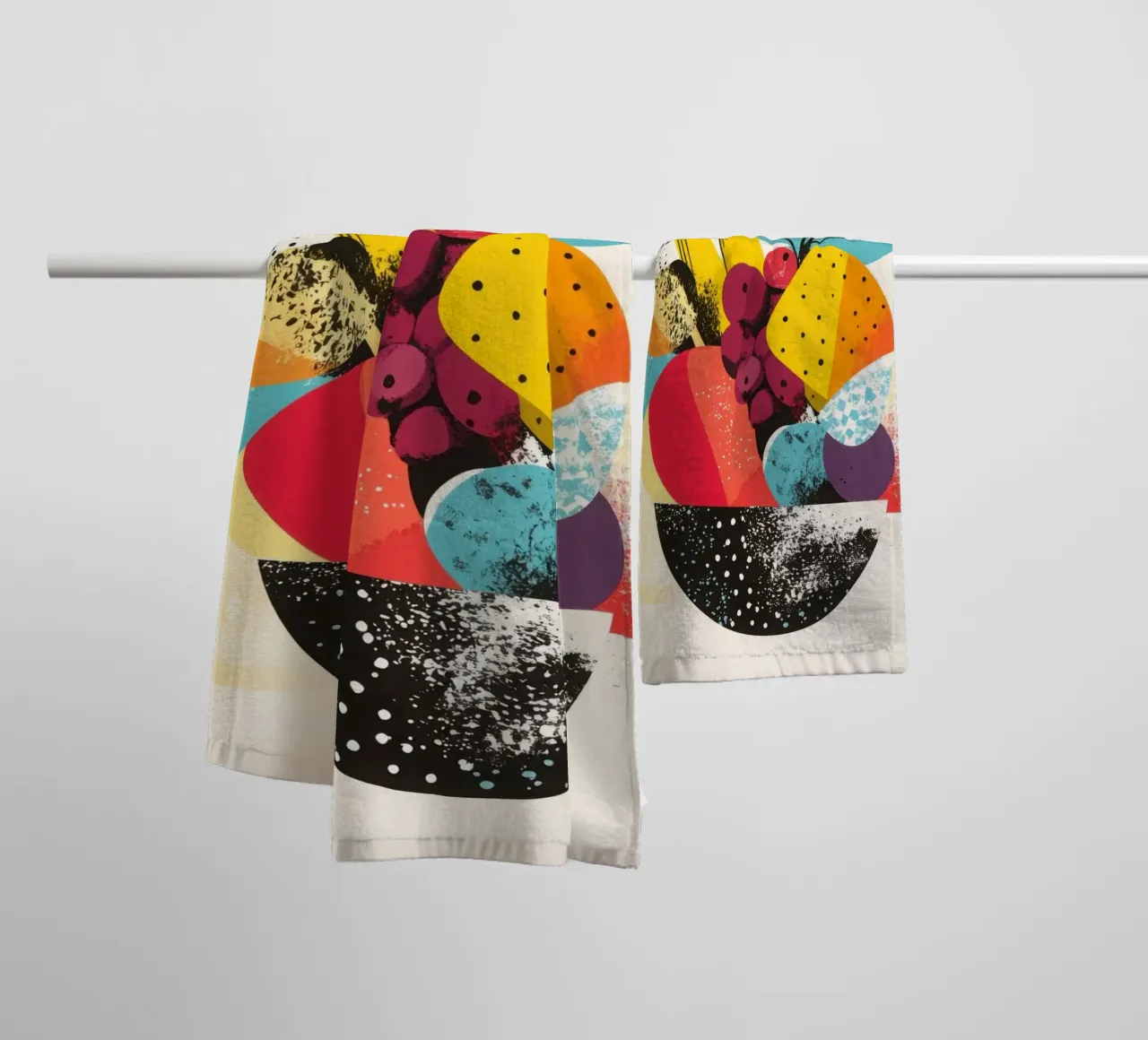 Cestino di frutta - Un turbinio di colori asciugamano da bagno da Pop and Fruits - Affiches & posters