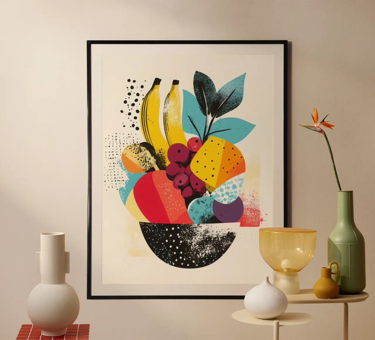 Cestino di frutta - Un turbinio di colori carta hahnemühle da Pop and Fruits - Affiches & posters
