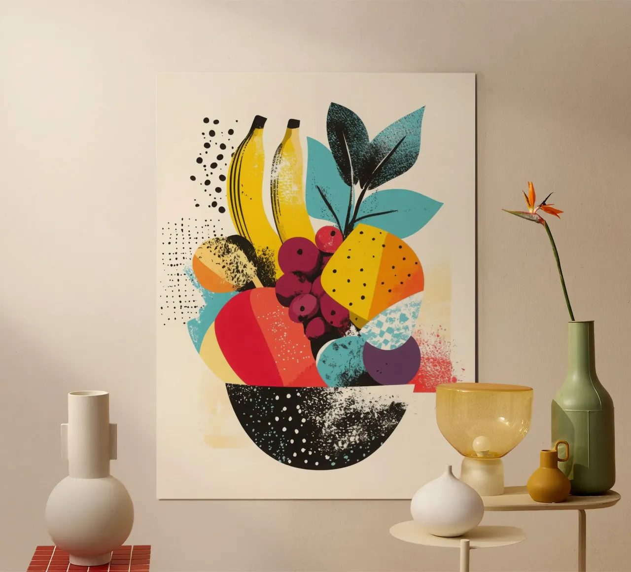 Cestino di frutta - Un turbinio di colori poster da Pop and Fruits - Affiches & posters