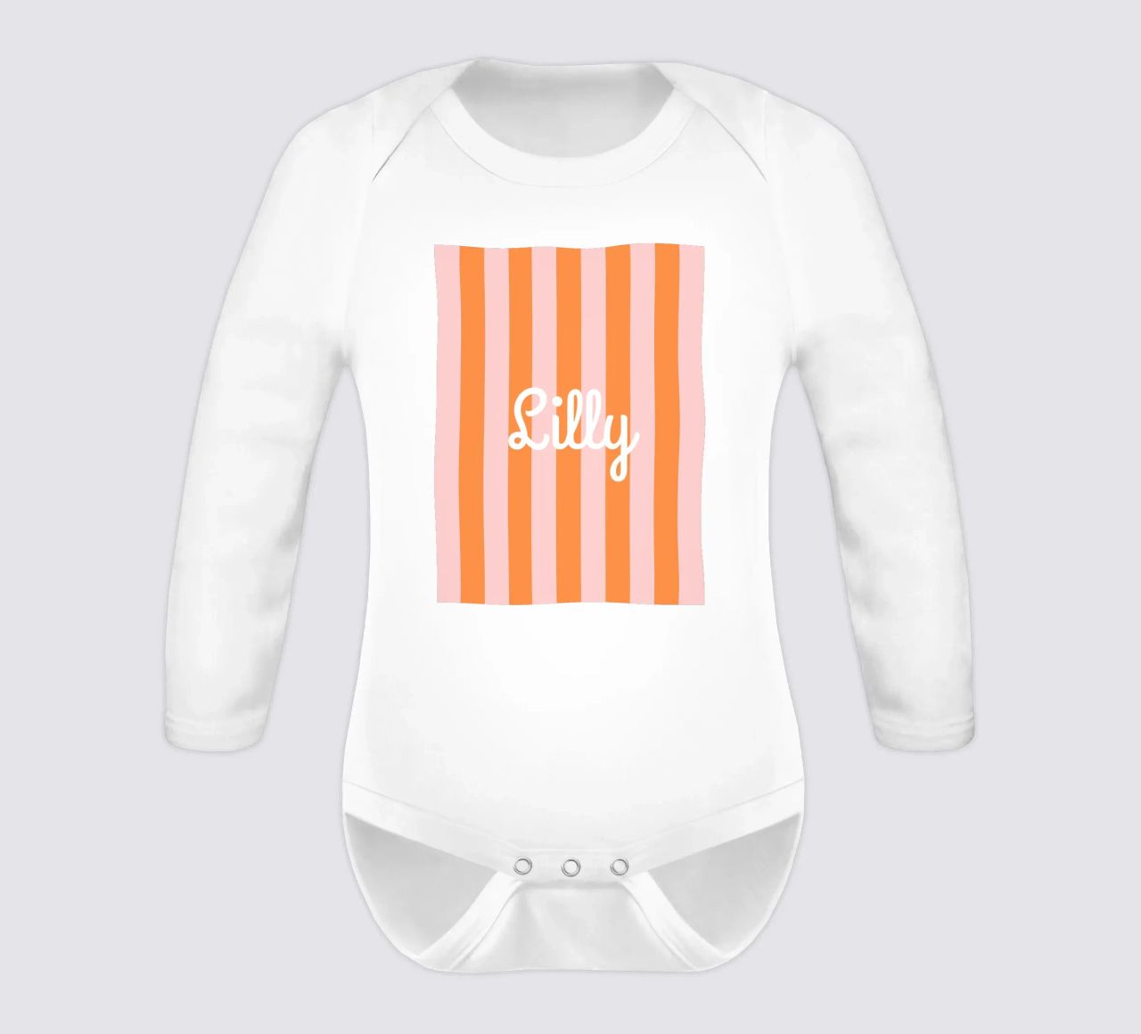 Streifen mit Name body neonato maniche lunghe da Ohkimiko