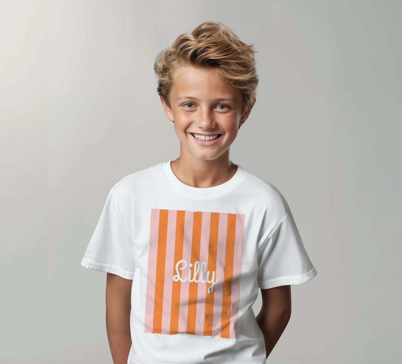 Streifen mit Name t-shirt bambini da Ohkimiko