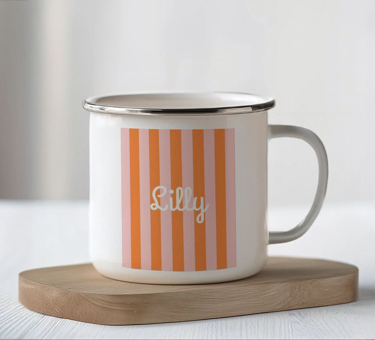 Streifen mit Name tazza in smalto da Ohkimiko