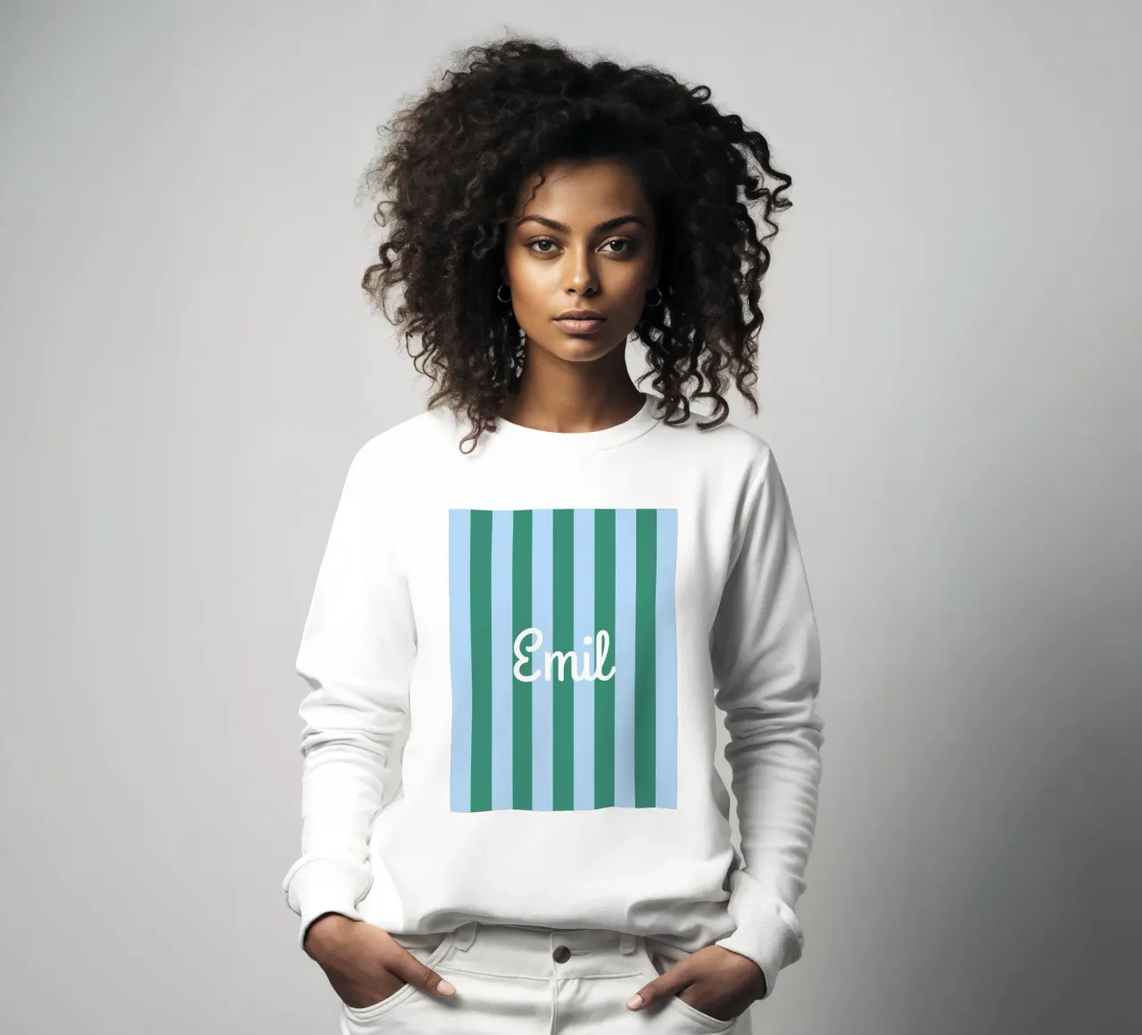 Streifen mit Name Sweatshirt von Ohkimiko