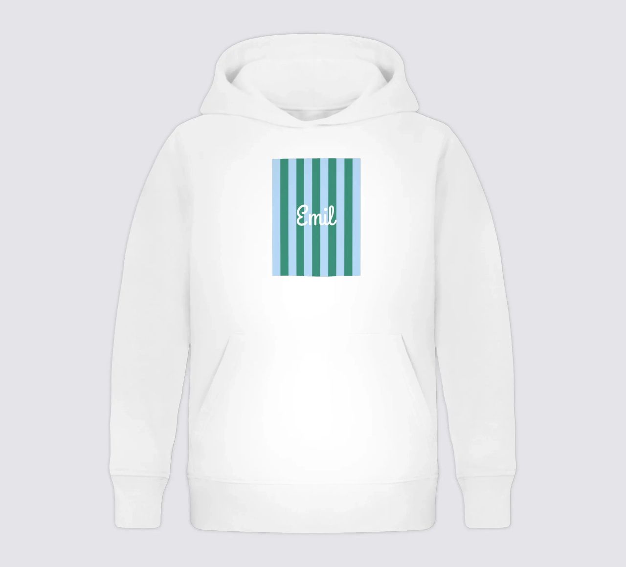 Streifen mit Name felpa bambino con cappuccio da Ohkimiko
