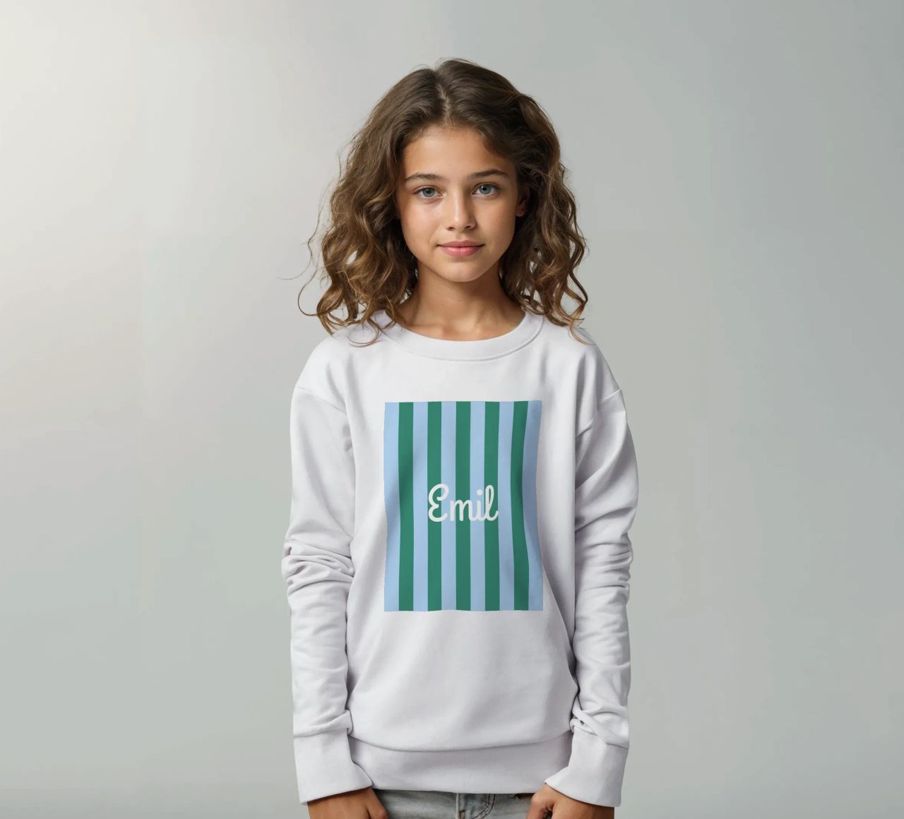 Streifen mit Name felpa bambino da Ohkimiko