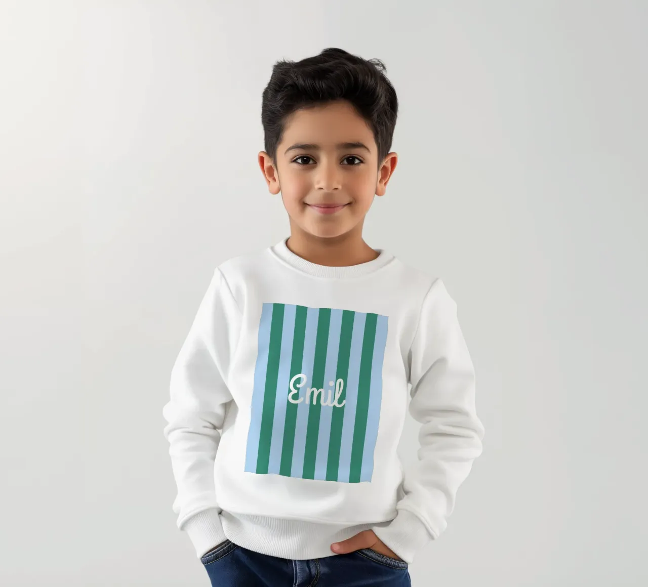 Streifen mit Name sudadera para niño de Ohkimiko