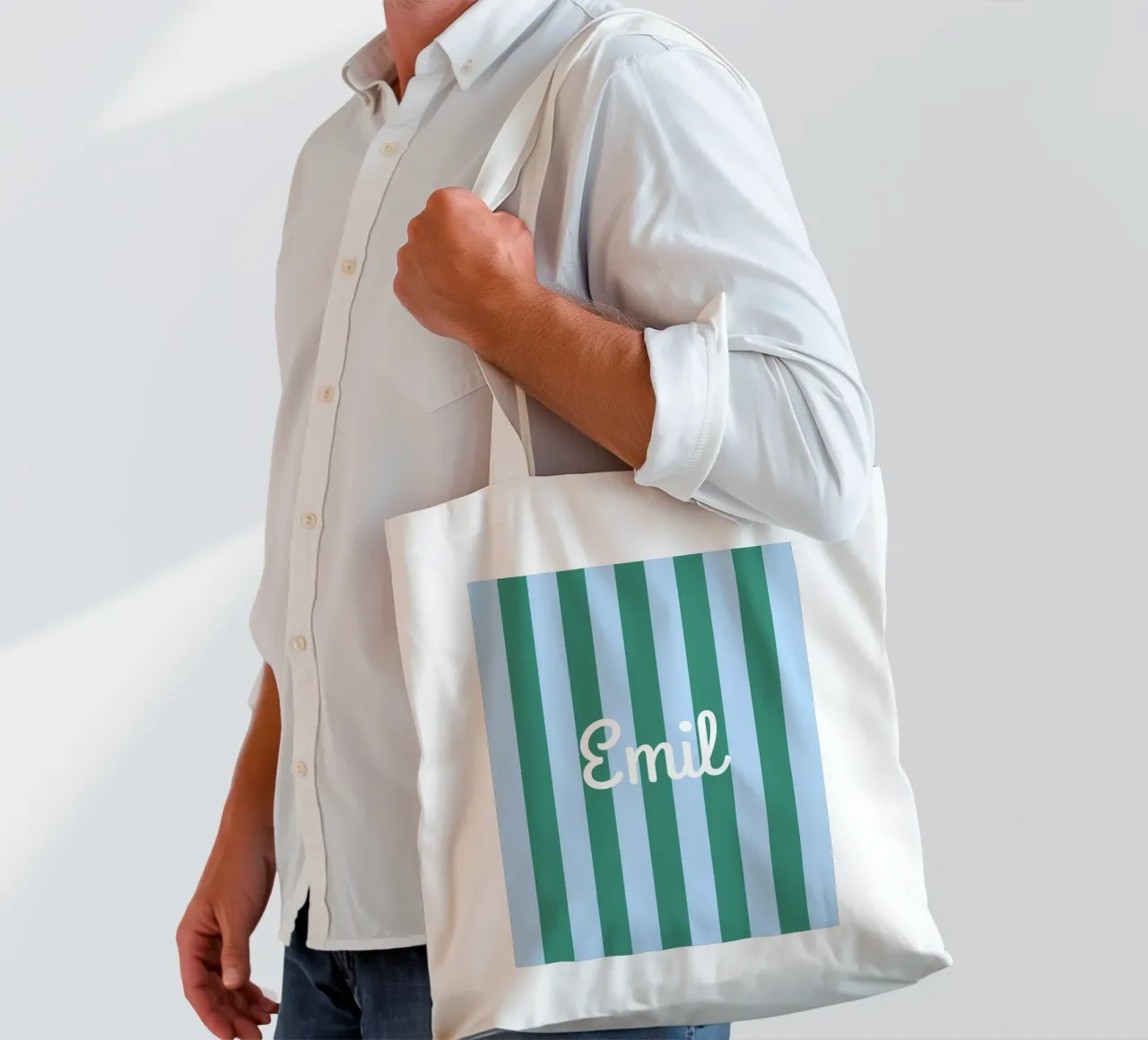 Streifen mit Name tote bag by Ohkimiko