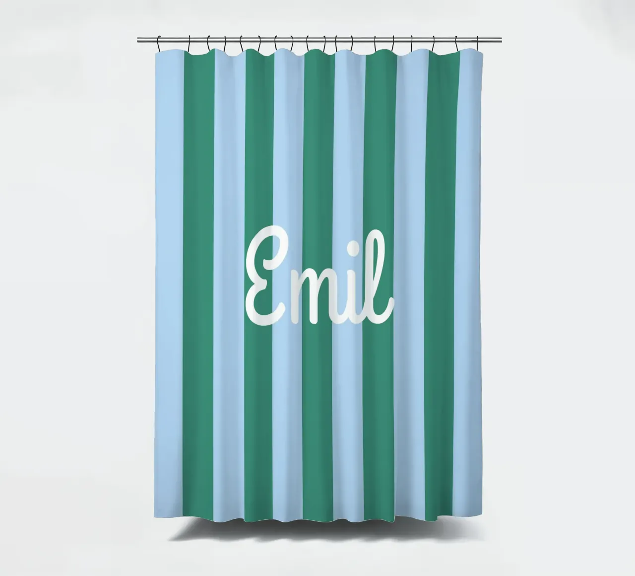 Streifen mit Name shower curtain by Ohkimiko