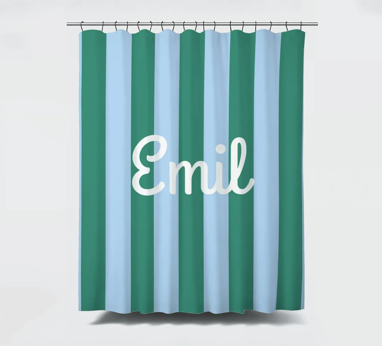 Streifen mit Name shower curtain by Ohkimiko