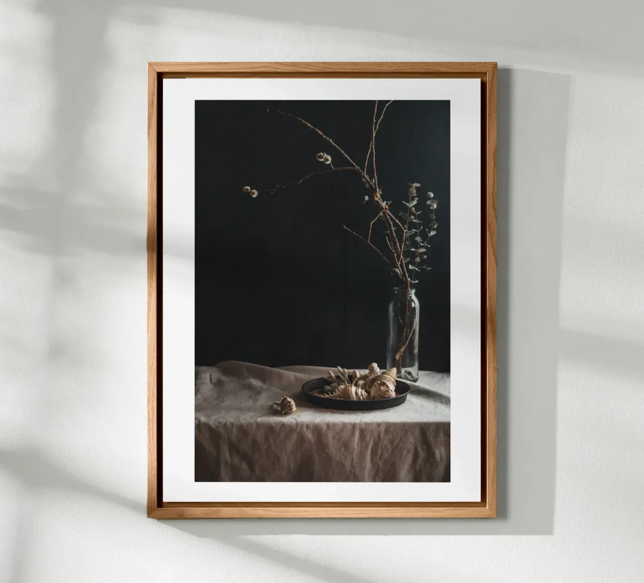 Still life with shells and branches - Natural elegance for alu-dibond by Augenblicke-foto