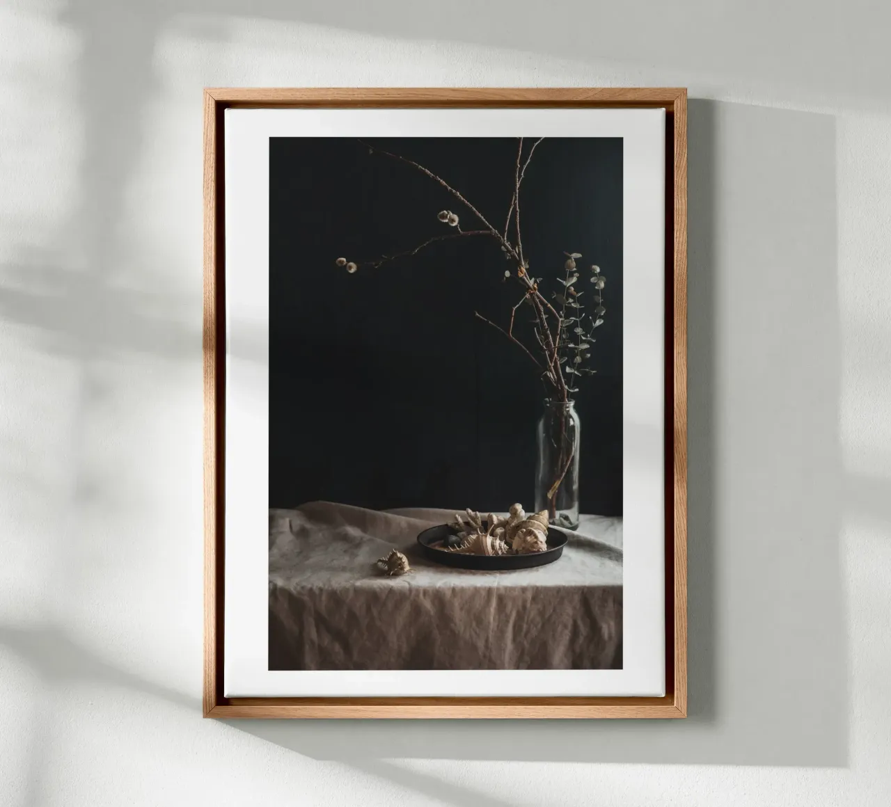 Still life with shells and branches - Natural elegance for canvas by Augenblicke-foto