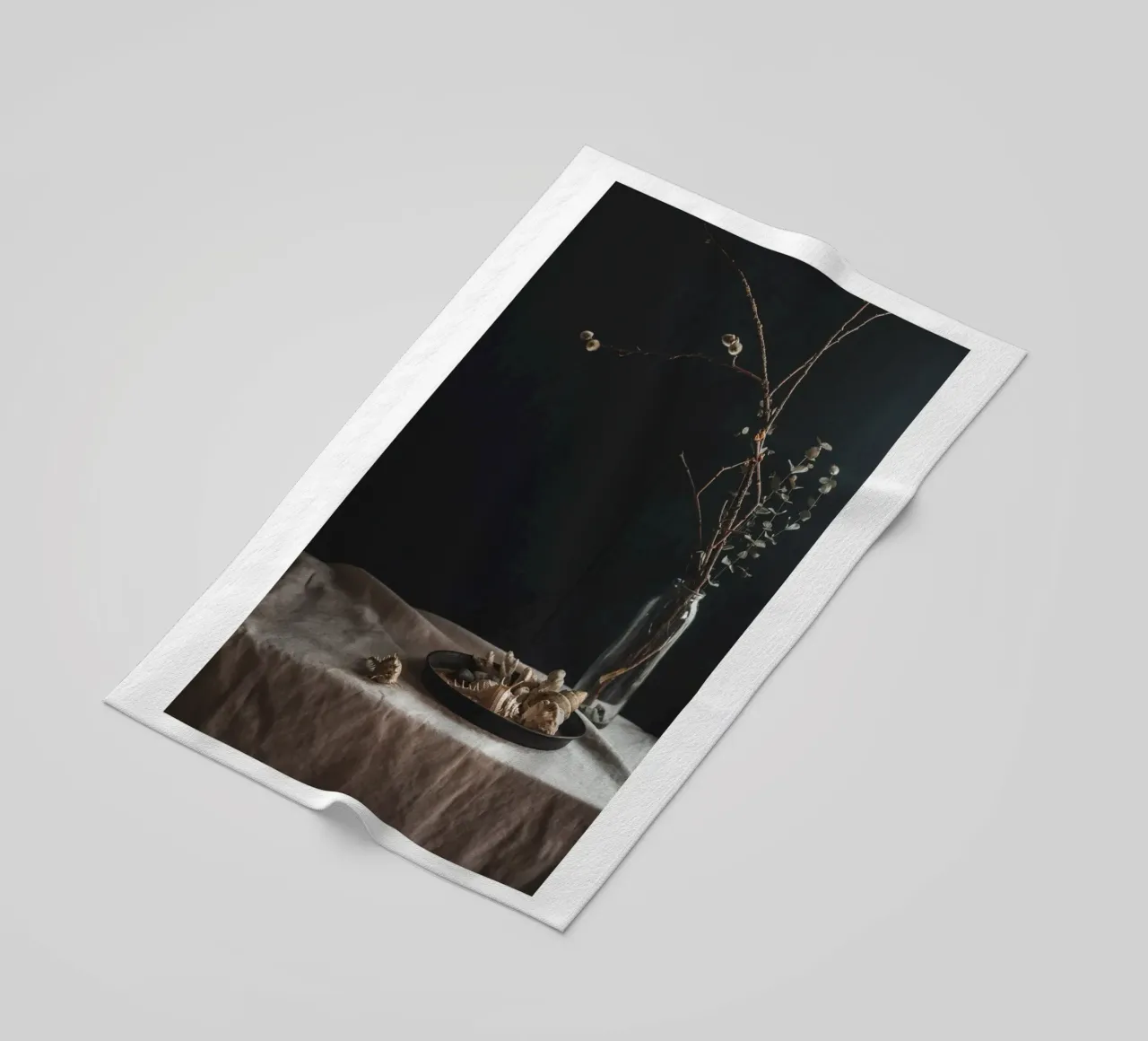 Still life with shells and branches - Natural elegance for beach towel by Augenblicke-foto