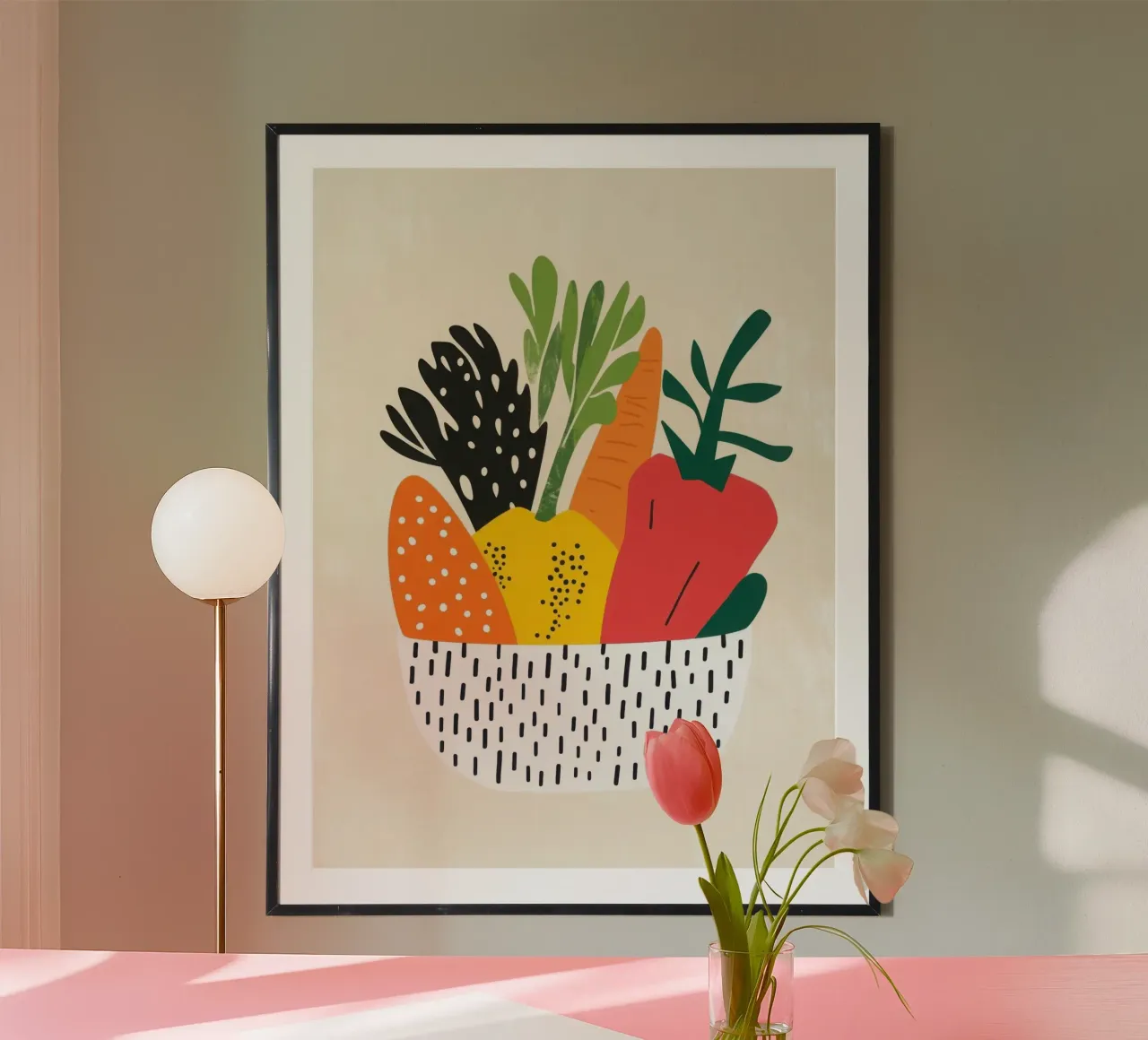 Sfumature di armonia vegetale poster con telaio in alluminio da Pop and Fruits - Affiches & posters