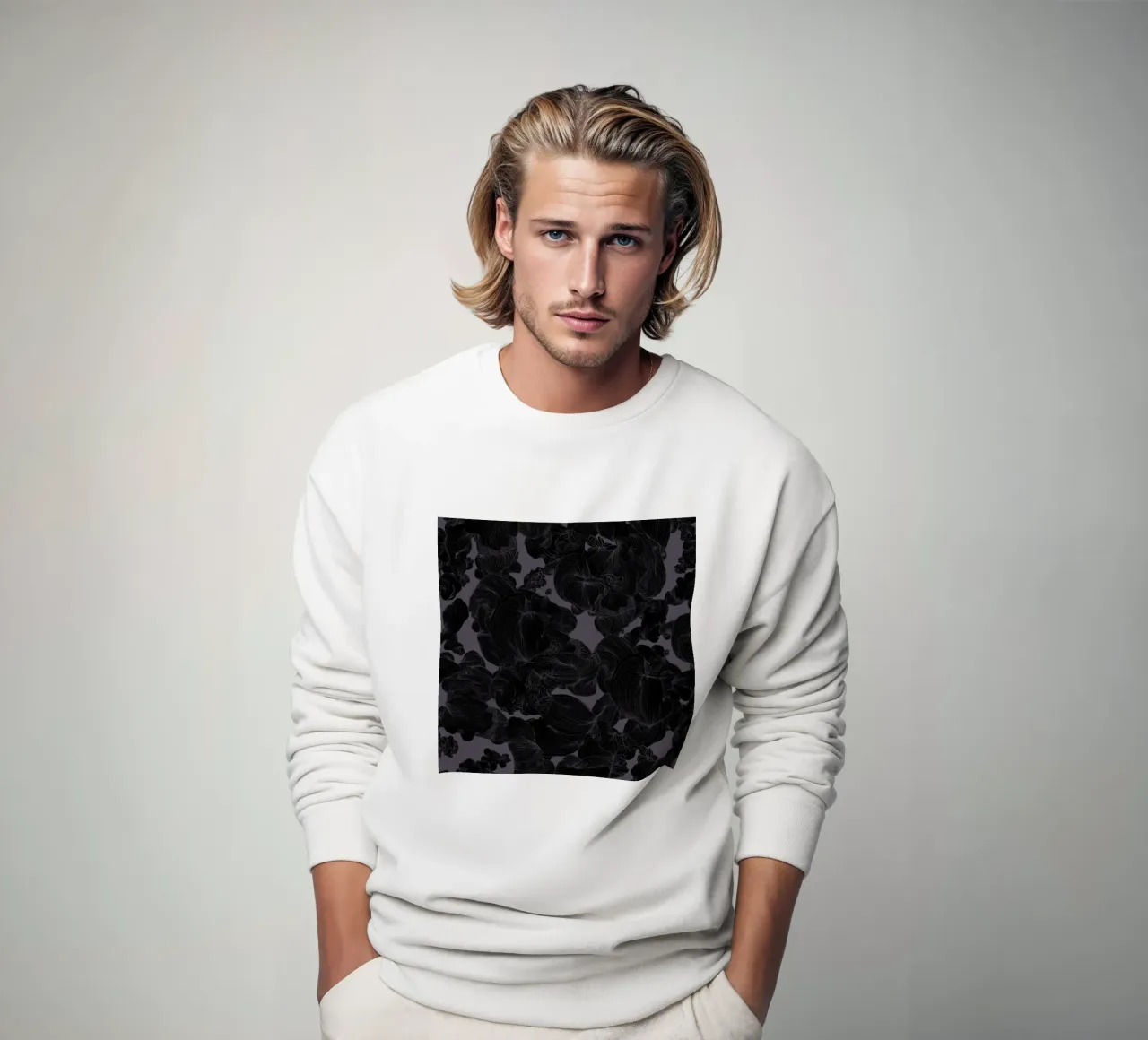 zwarte orchidee sweatshirt van Giulio Iurissevich