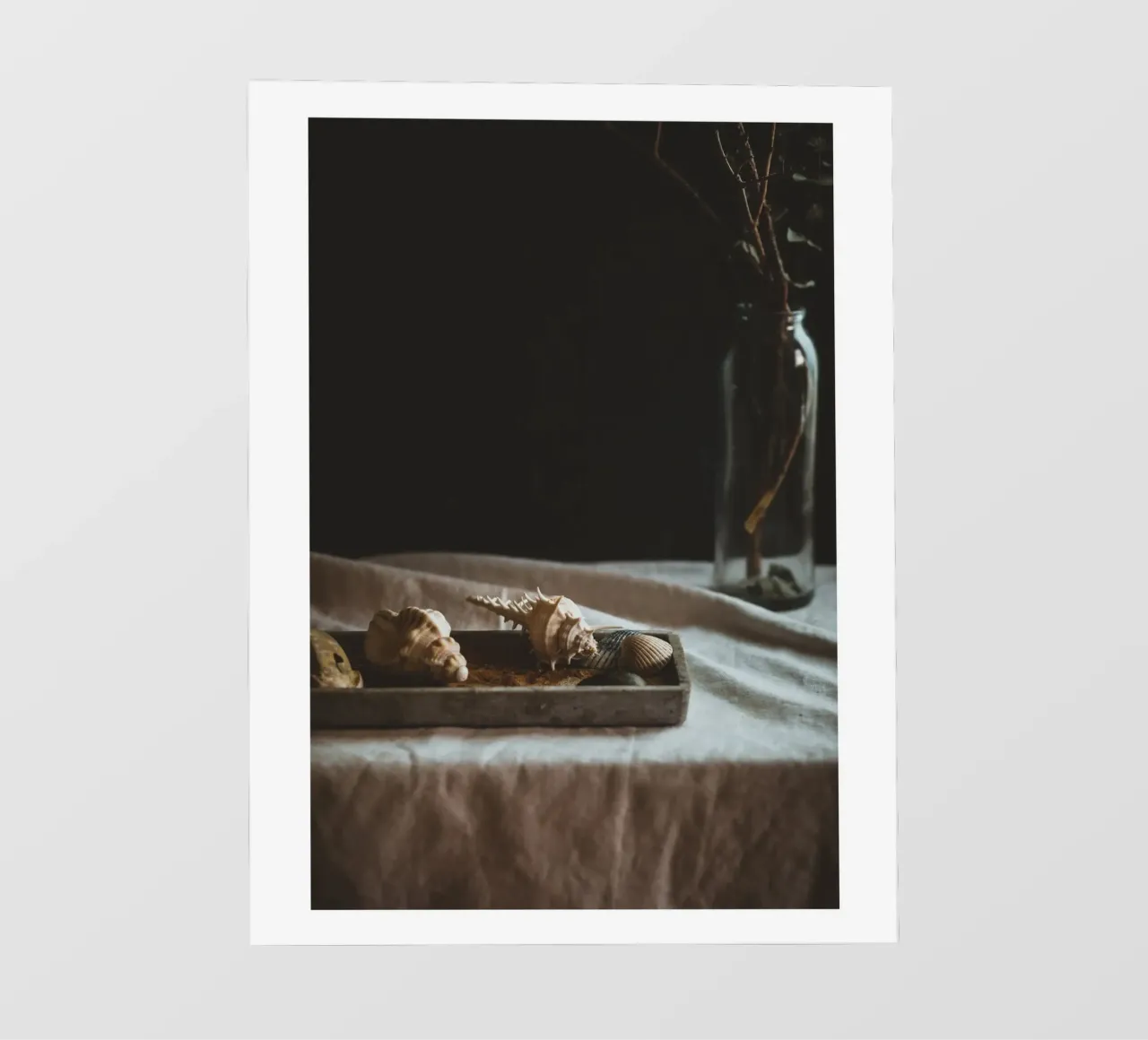 Still life with shells and branches - Natural elegance for pvc cover by Augenblicke-foto