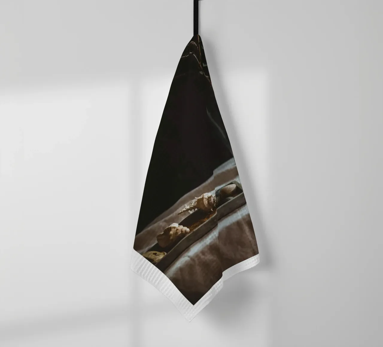 Still life with shells and branches - Natural elegance for tea towel by Augenblicke-foto
