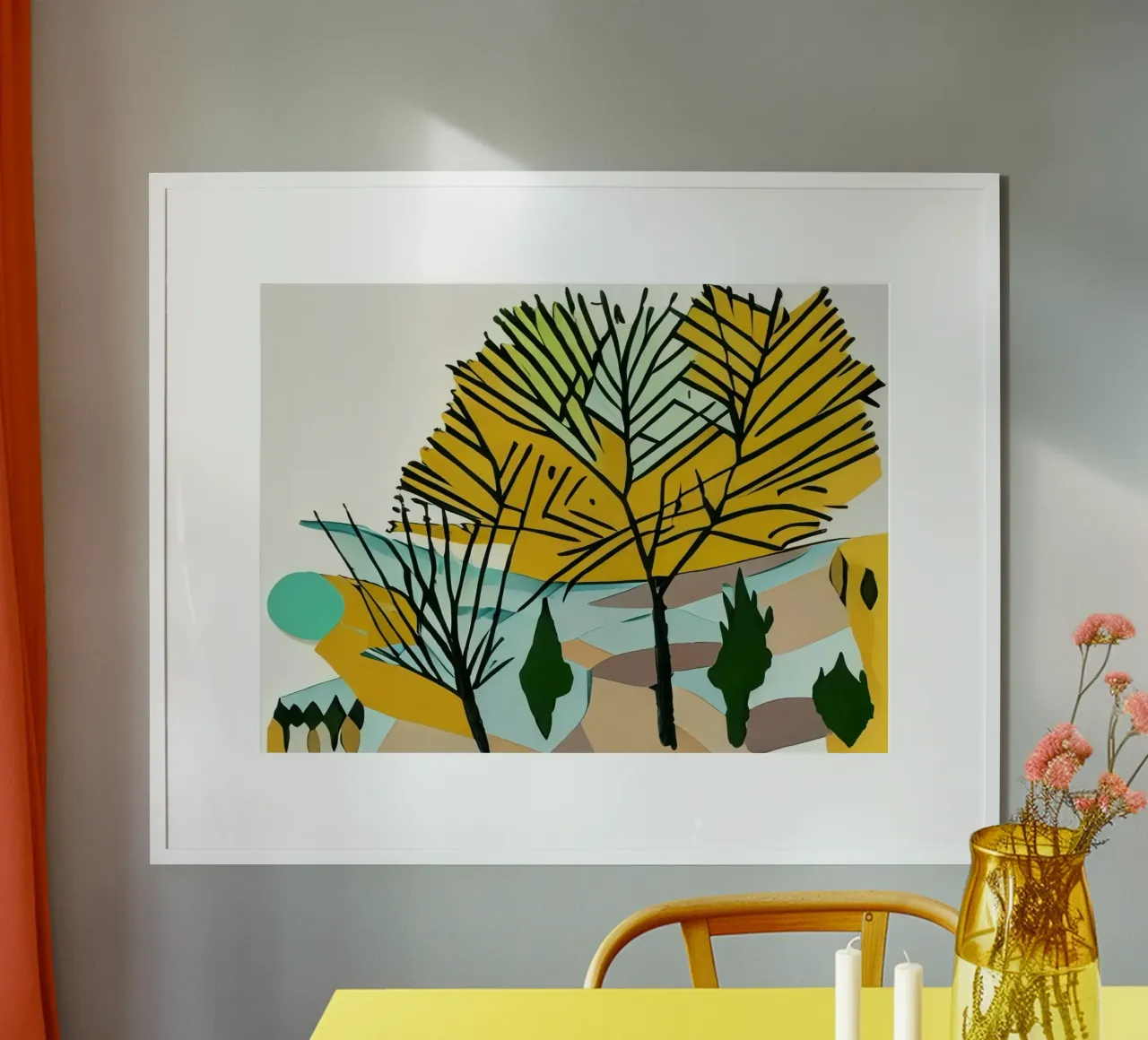 excursion_paysage_4 poster avec cadre en plastique de Abstract Art by LK