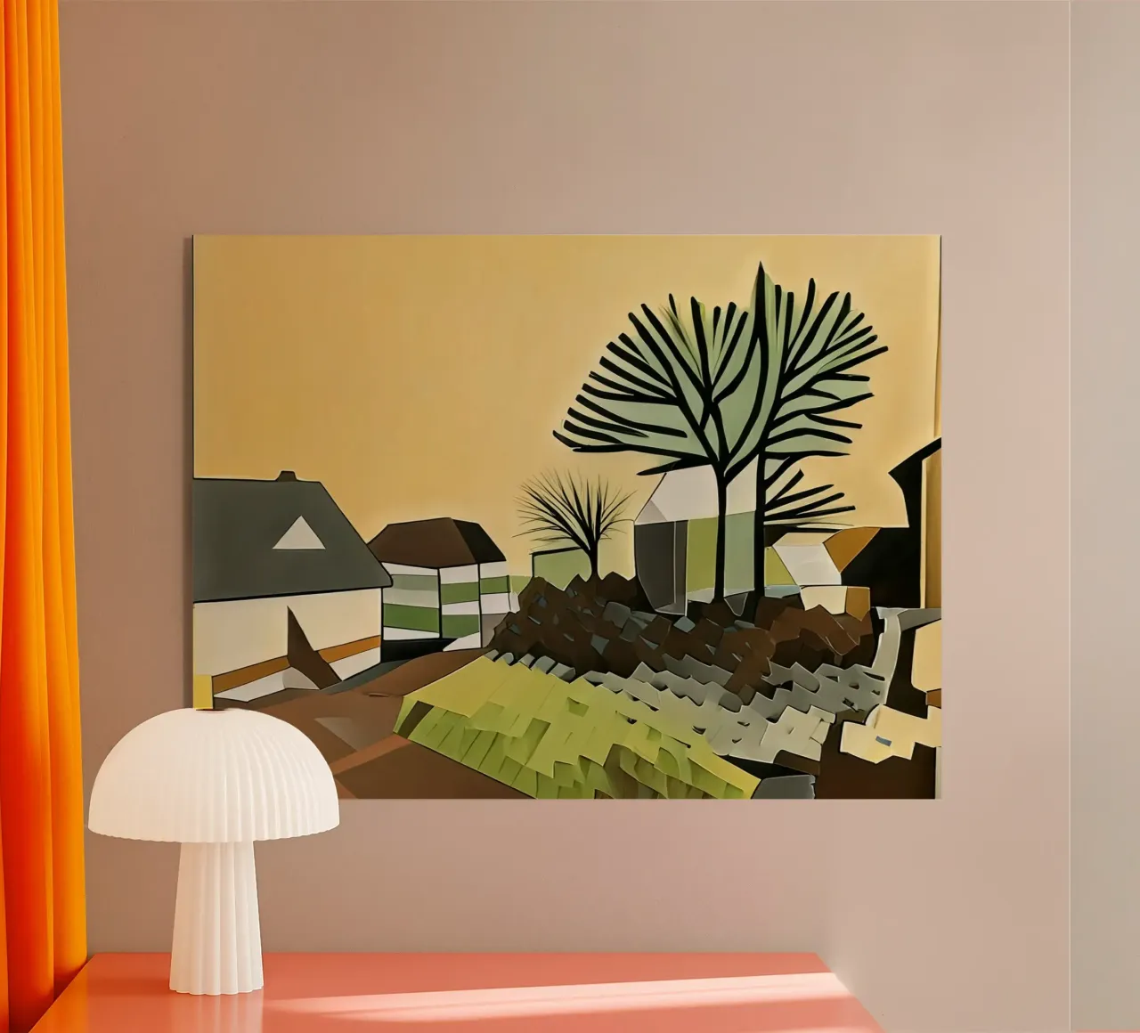 Excursie_landschap_5 acryl van Abstract Art by LK