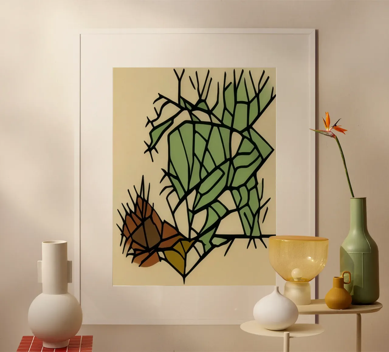 Natura_Piante_2 poster con telaio in alluminio da Abstract Art by LK