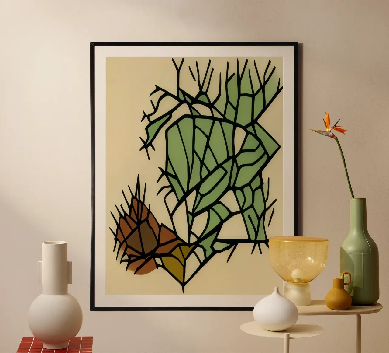 Natura_Piante_2 poster con telaio in alluminio da Abstract Art by LK