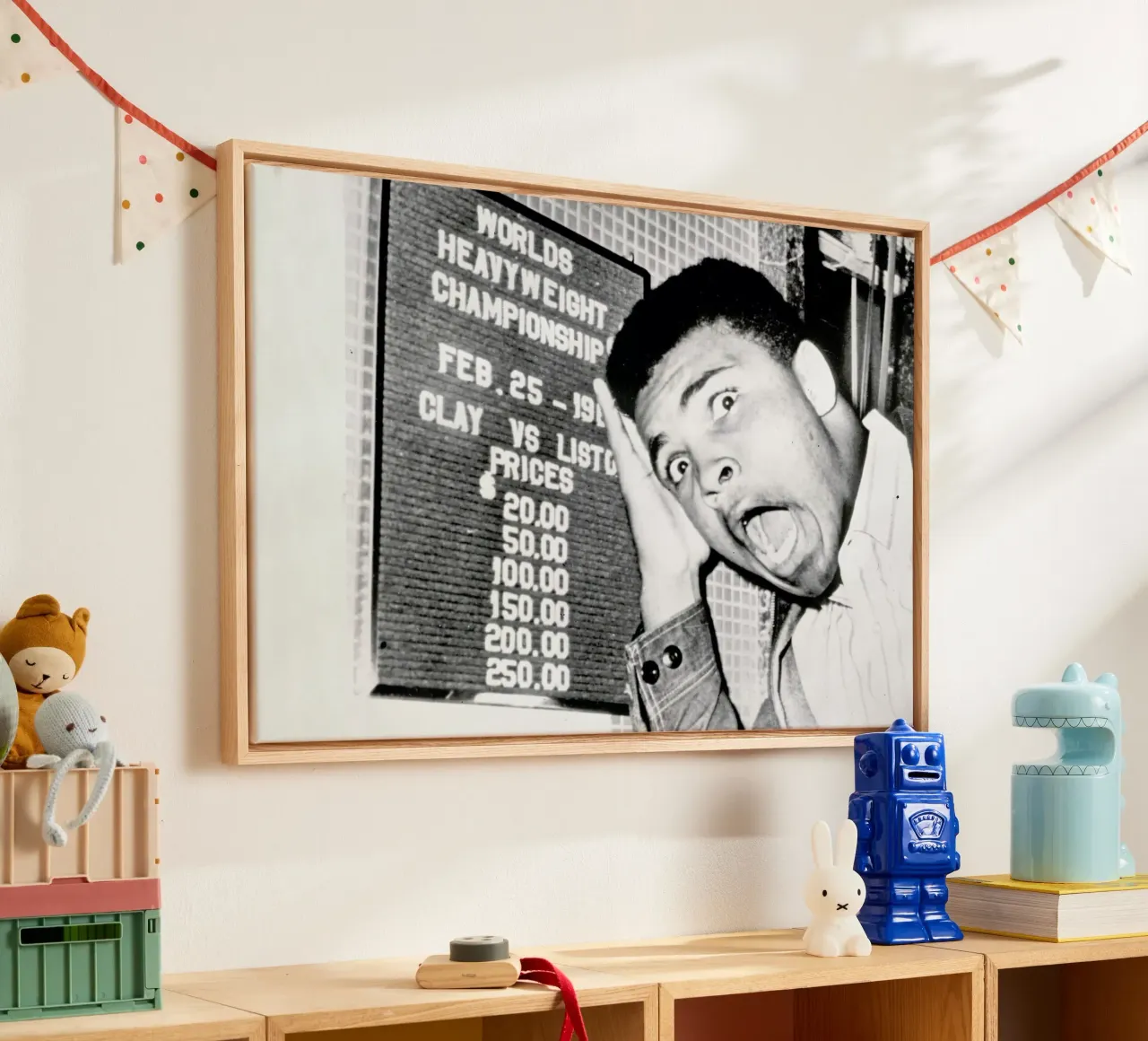 The New World Heavyweight Champion Cassius Clay, 26 February 1964 tela con Cornice a cassetta da Gallery Print and Art Limited