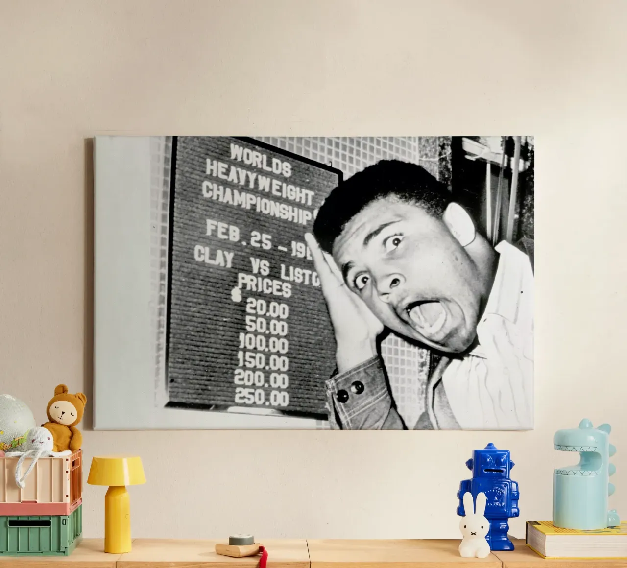 The New World Heavyweight Champion Cassius Clay, 26 February 1964 tela con Cornice a cassetta da Gallery Print and Art Limited