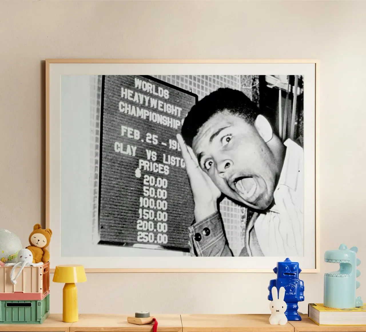 The New World Heavyweight Champion Cassius Clay, 26 February 1964 poster con telaio in alluminio da Gallery Print and Art Limited
