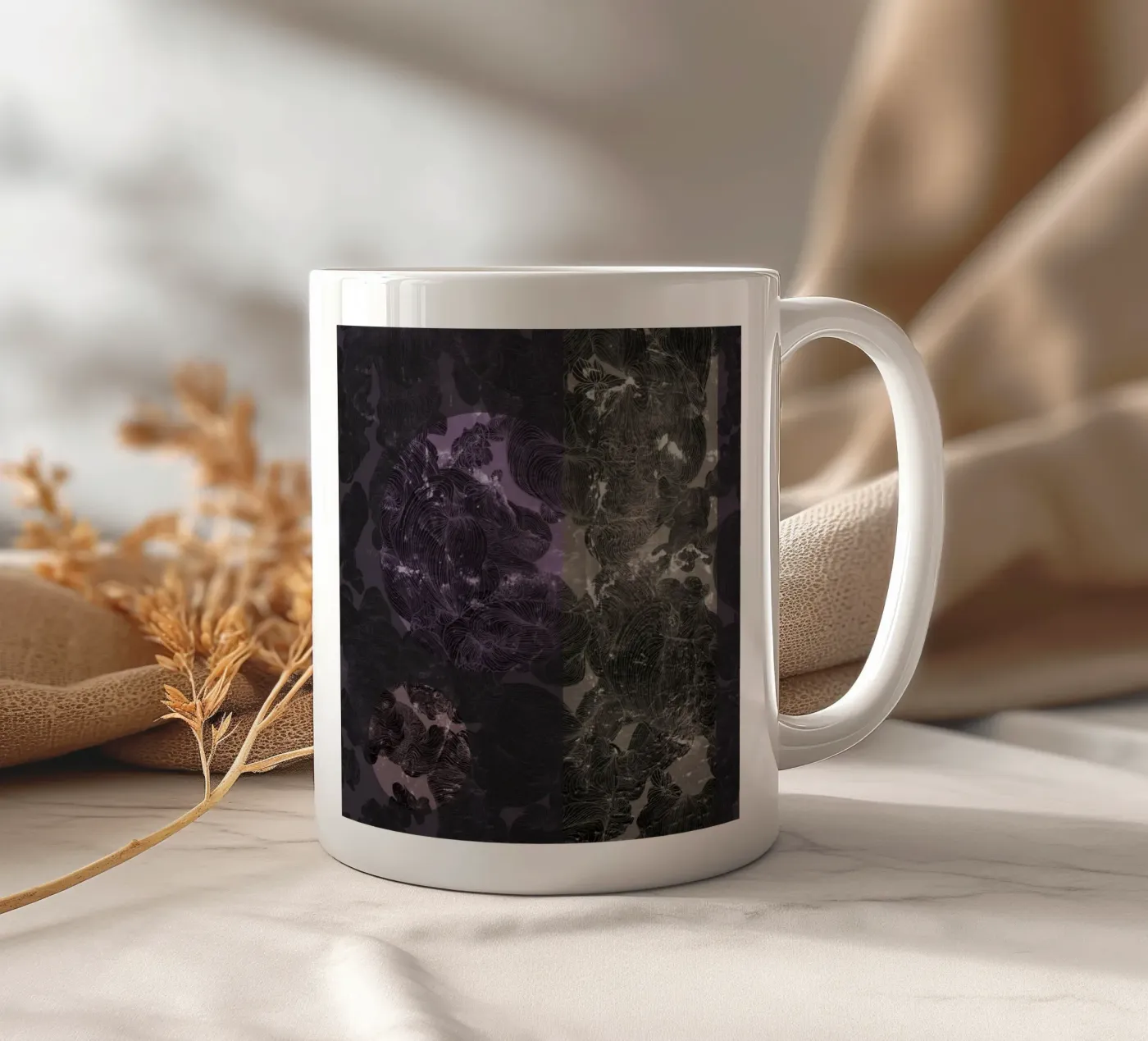 violet flame ceramic mug by Giulio Iurissevich