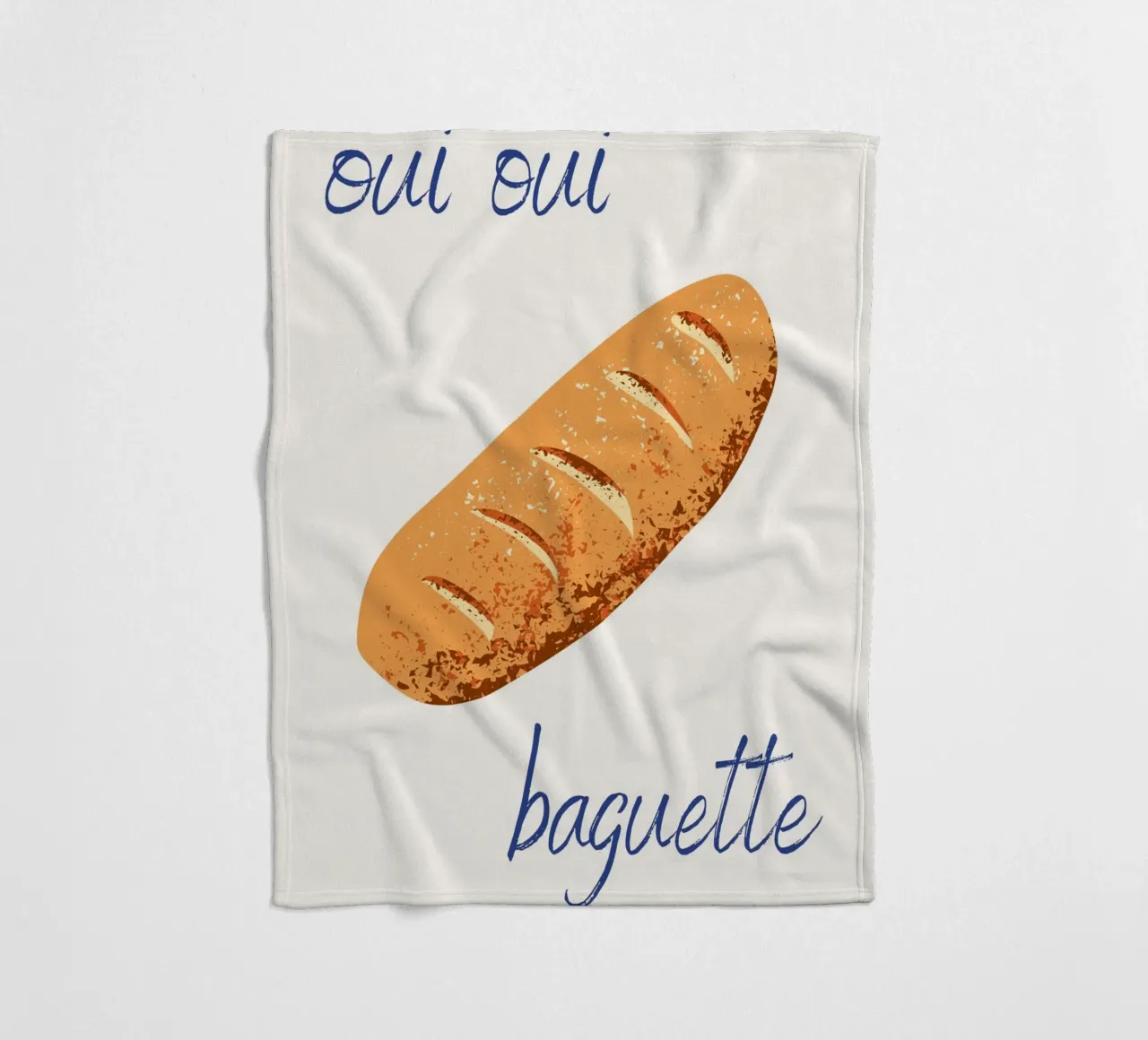 Oui Oui Baguette fleece blanket by pdigitalprints