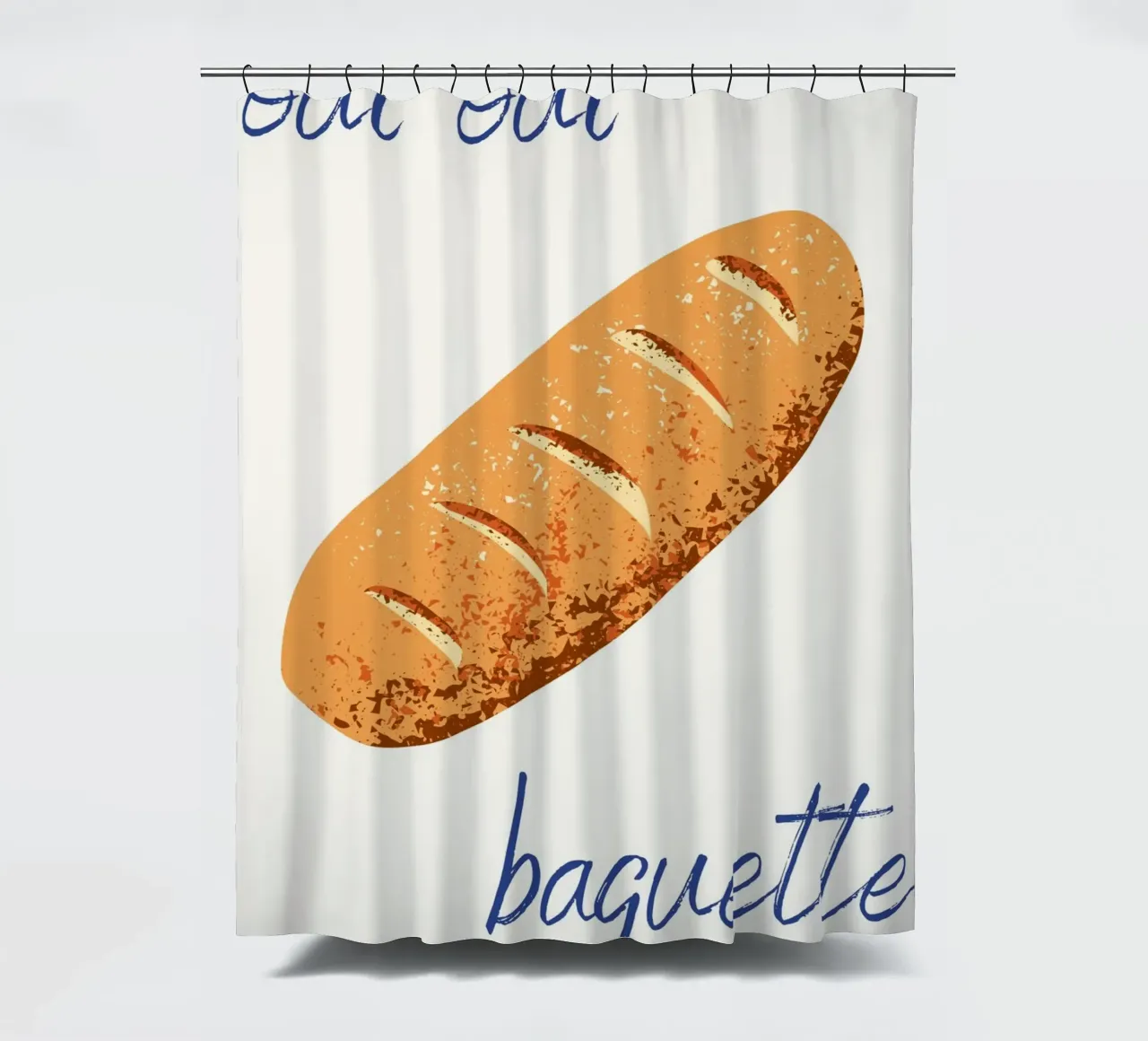 Oui Oui Baguette tenda da doccia da pdigitalprints