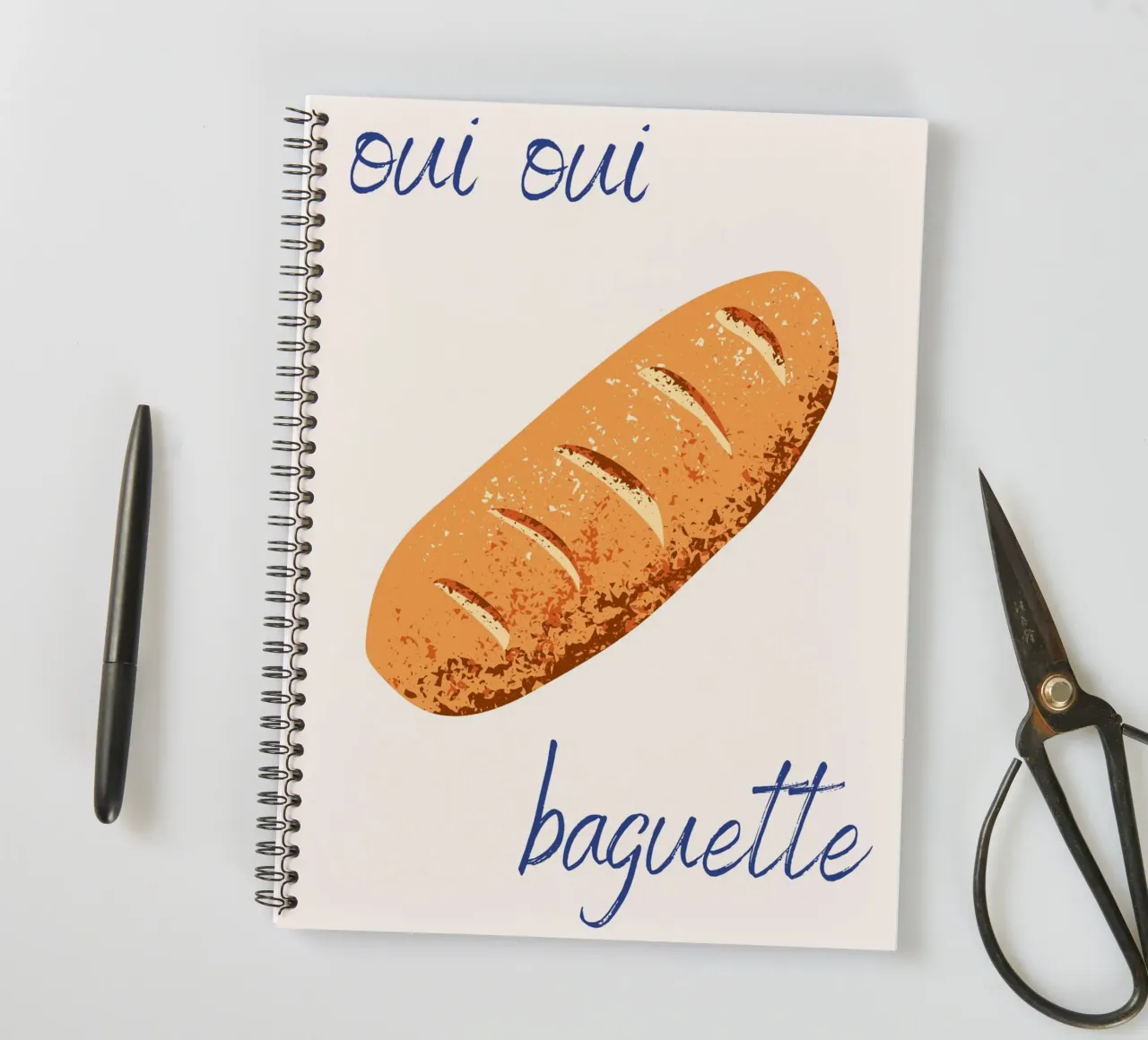 Oui Oui Baguette spiral notebook by pdigitalprints