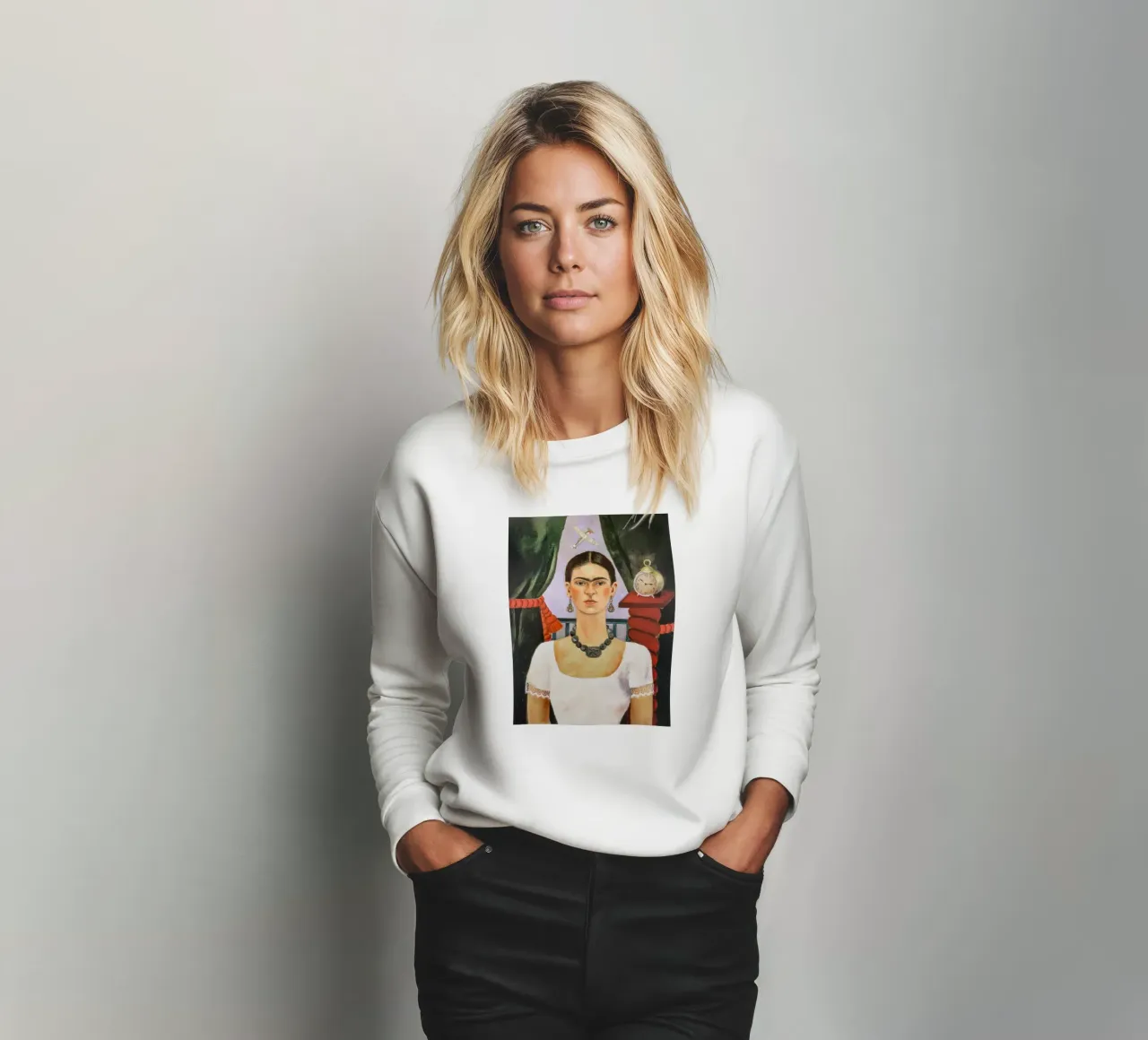Ritratto Frida Kahlo, il tempo vola felpa da Carinaprint