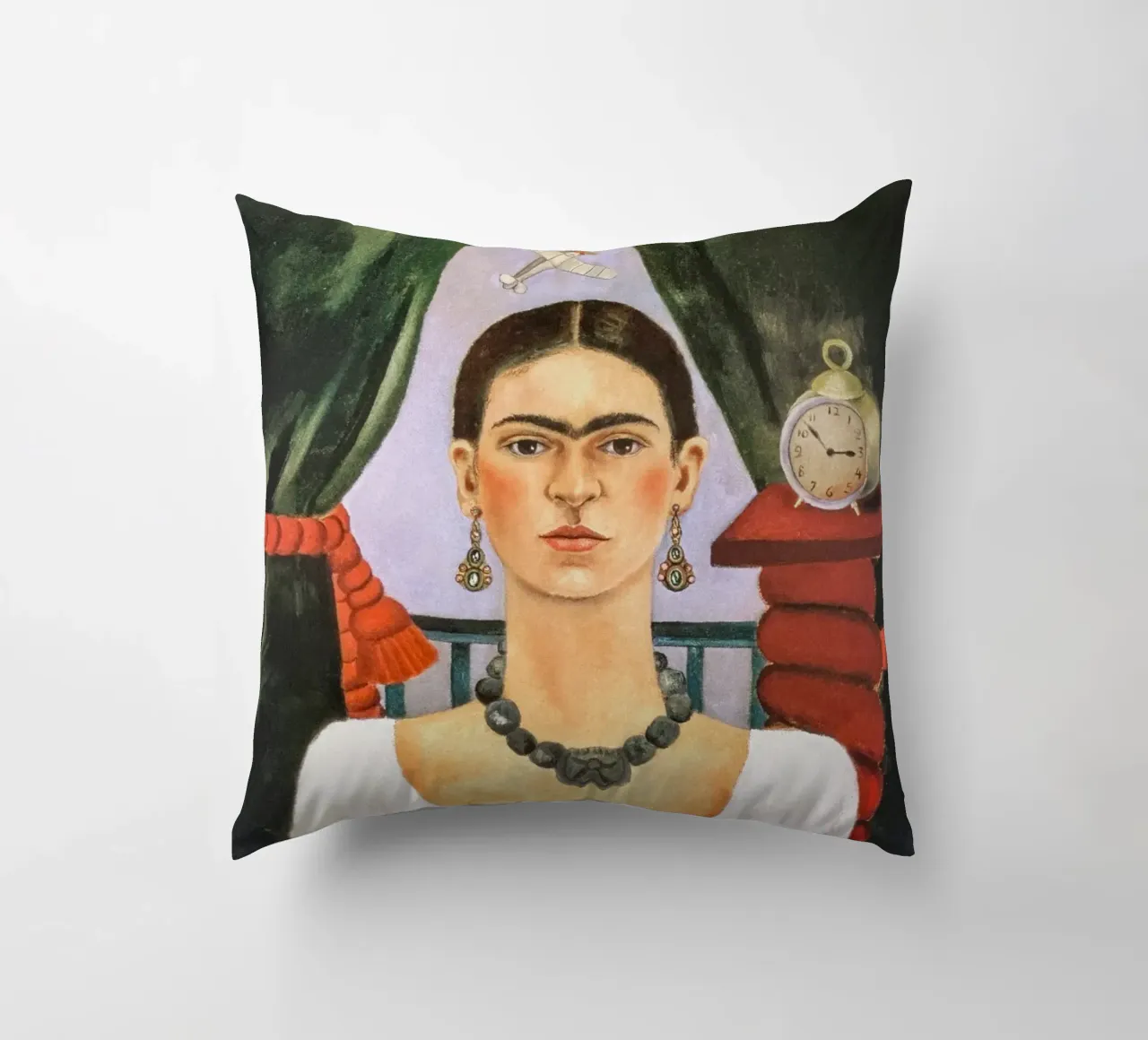 Ritratto Frida Kahlo, il tempo vola cuscino da Carinaprint