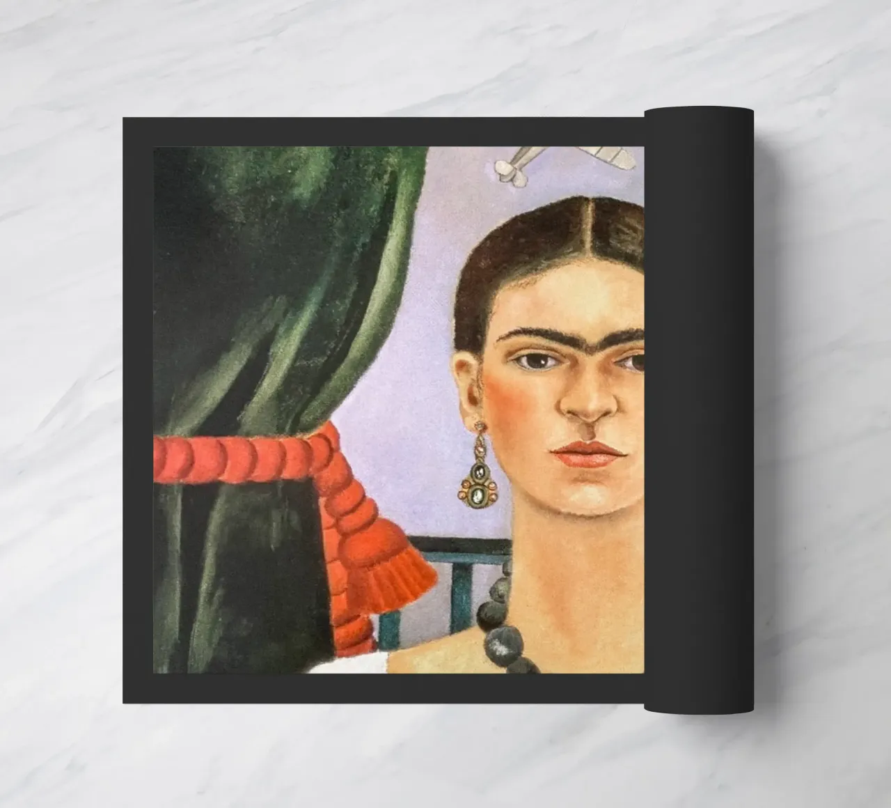 Ritratto Frida Kahlo, il tempo vola zerbino da Carinaprint