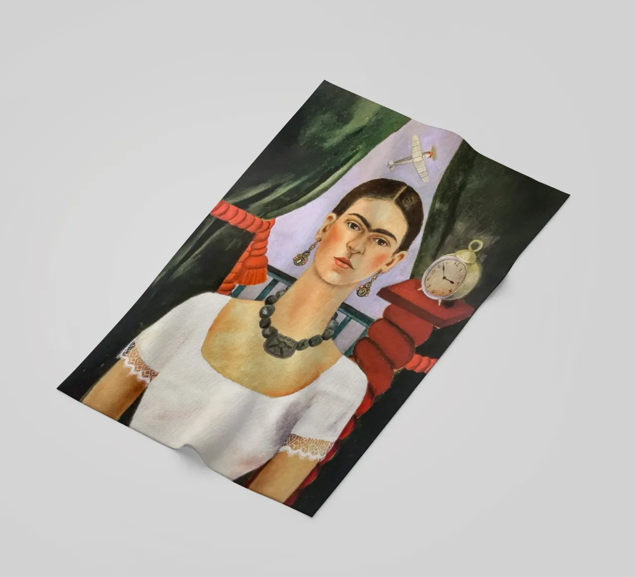 Ritratto Frida Kahlo, il tempo vola telo mare da Carinaprint