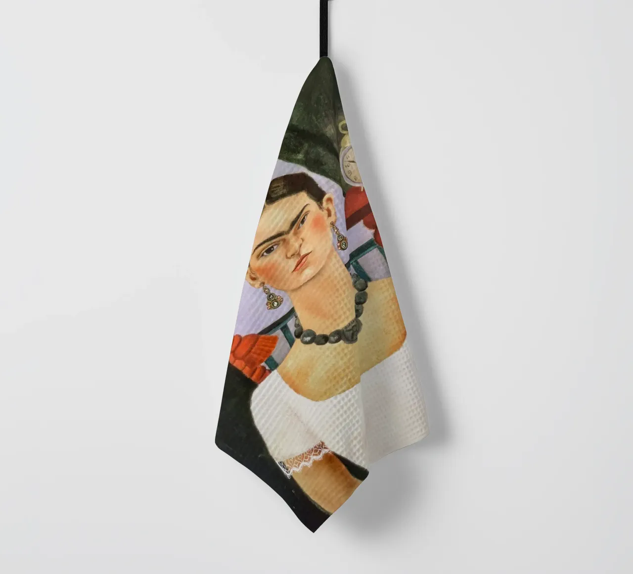 Ritratto Frida Kahlo, il tempo vola canovaccio da cucina da Carinaprint