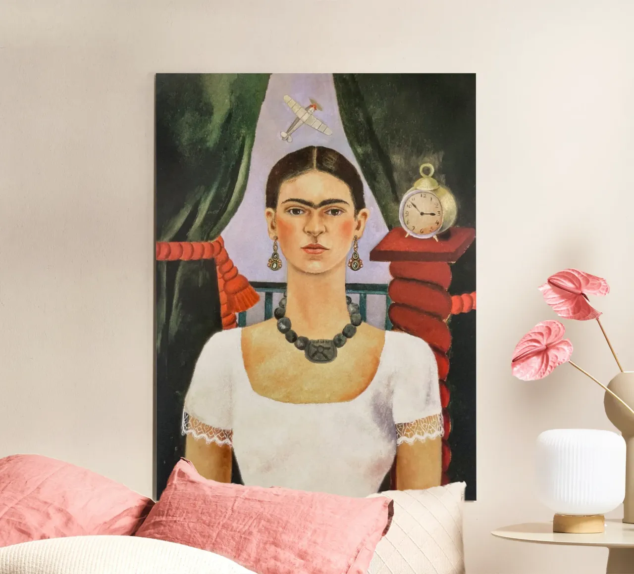 Ritratto Frida Kahlo, il tempo vola poster con telaio in alluminio da Carinaprint