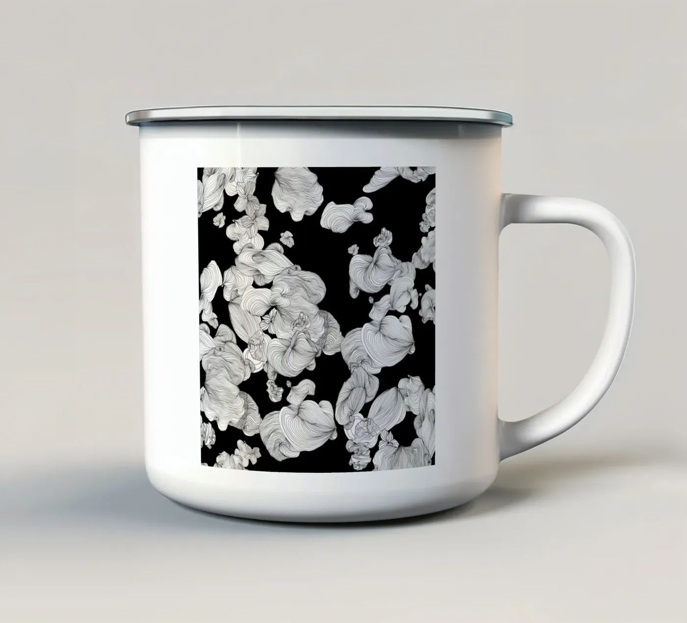 cloud bubbles emaille mok van Giulio Iurissevich