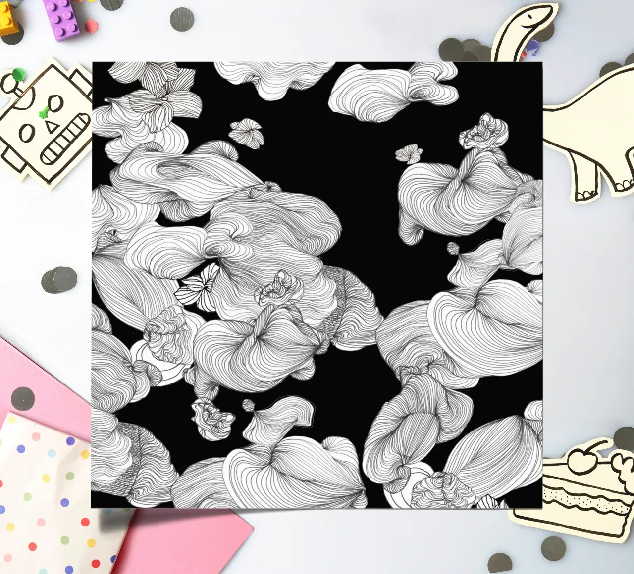 cloud bubbles sticker sheet by Giulio Iurissevich