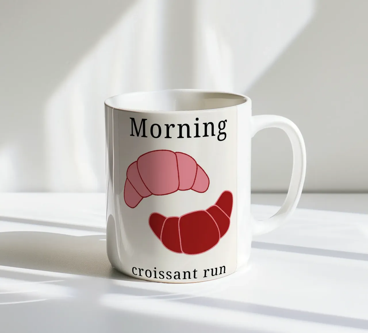 Corsa dei croissant del mattino tazza in ceramica da pdigitalprints