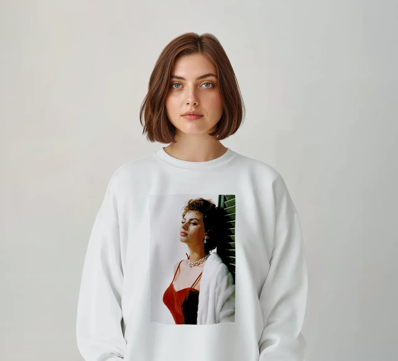 Sophia Loren in Red felpa da Gallery Print and Art Limited