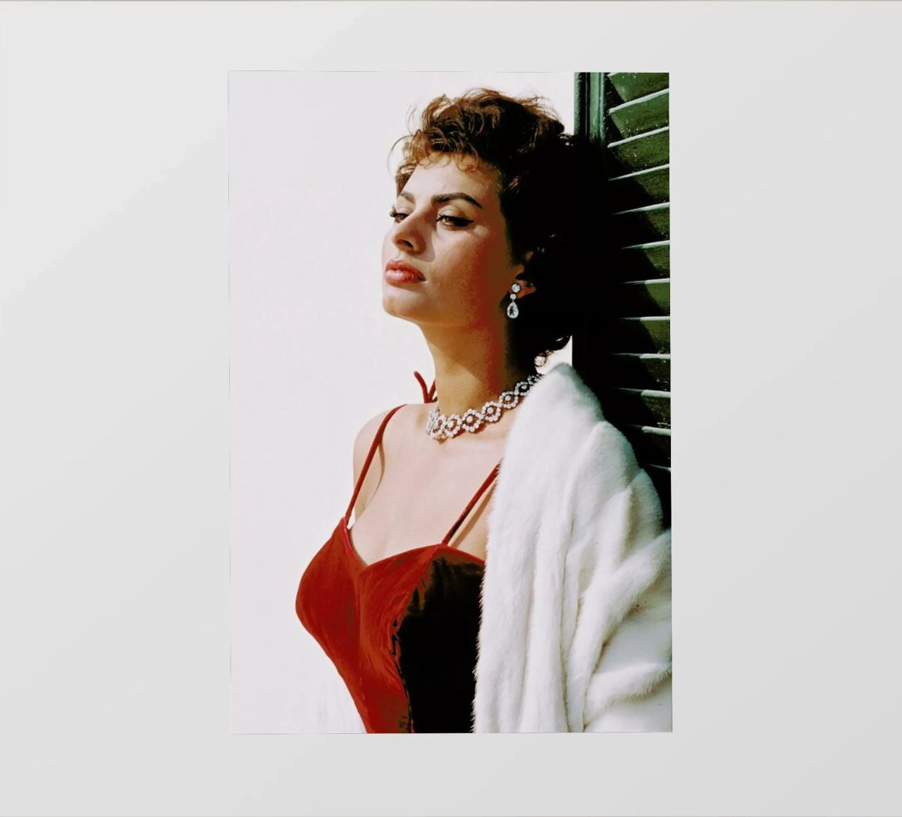 Sophia Loren in Red lámina retroiluminada de Gallery Print and Art Limited
