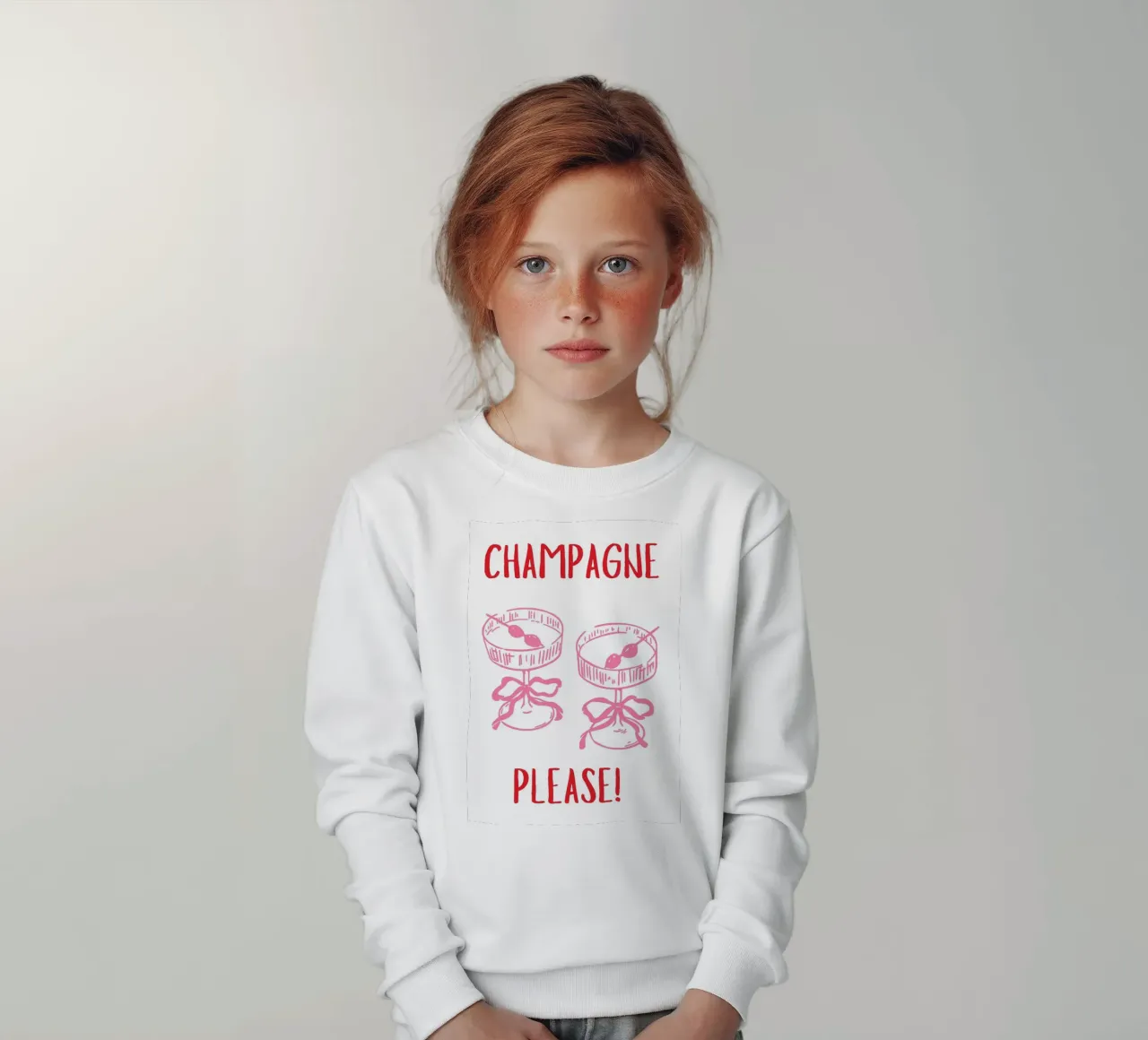 Champagne per favore felpa bambino da pdigitalprints