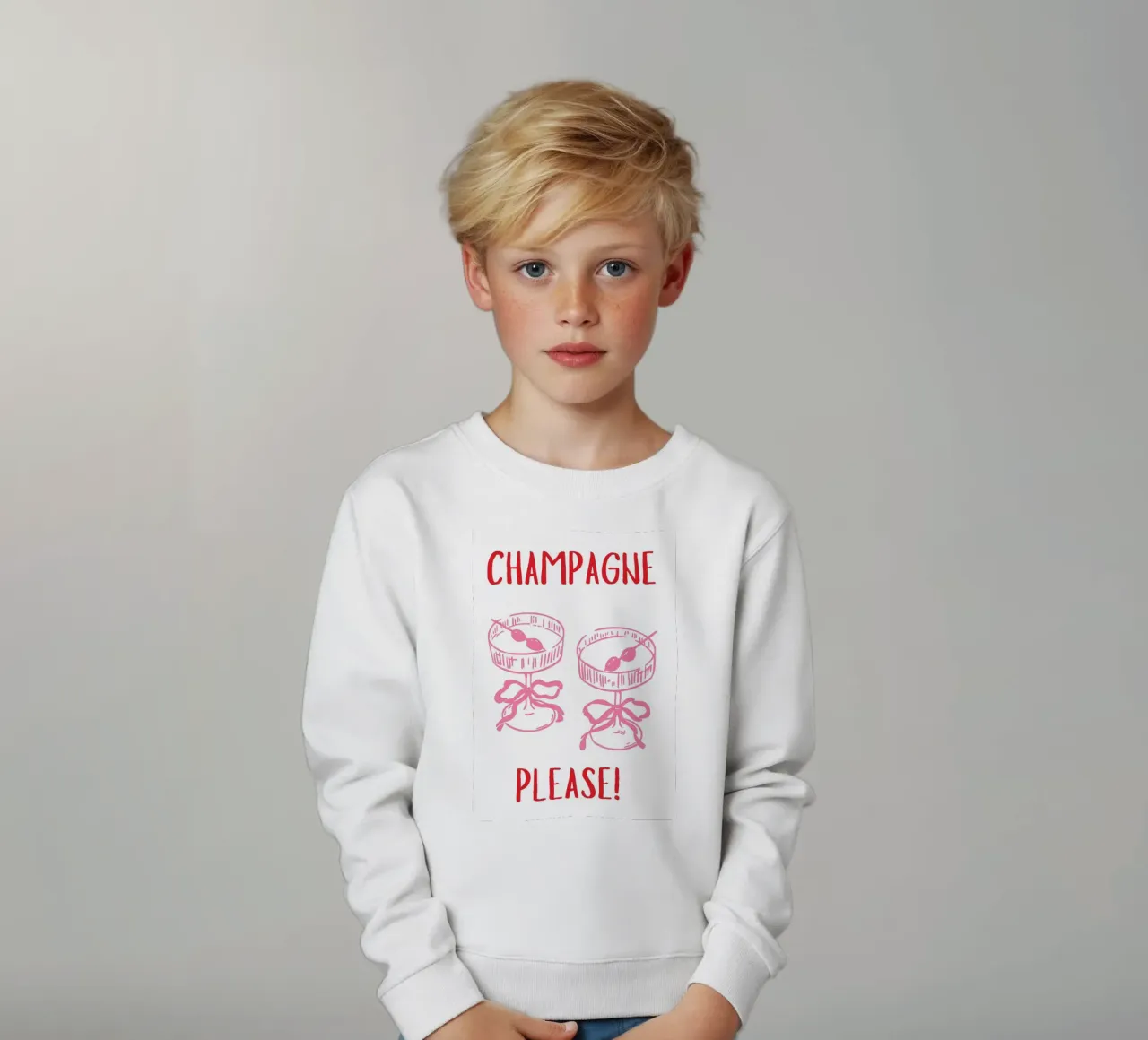 Champagne per favore felpa bambino da pdigitalprints